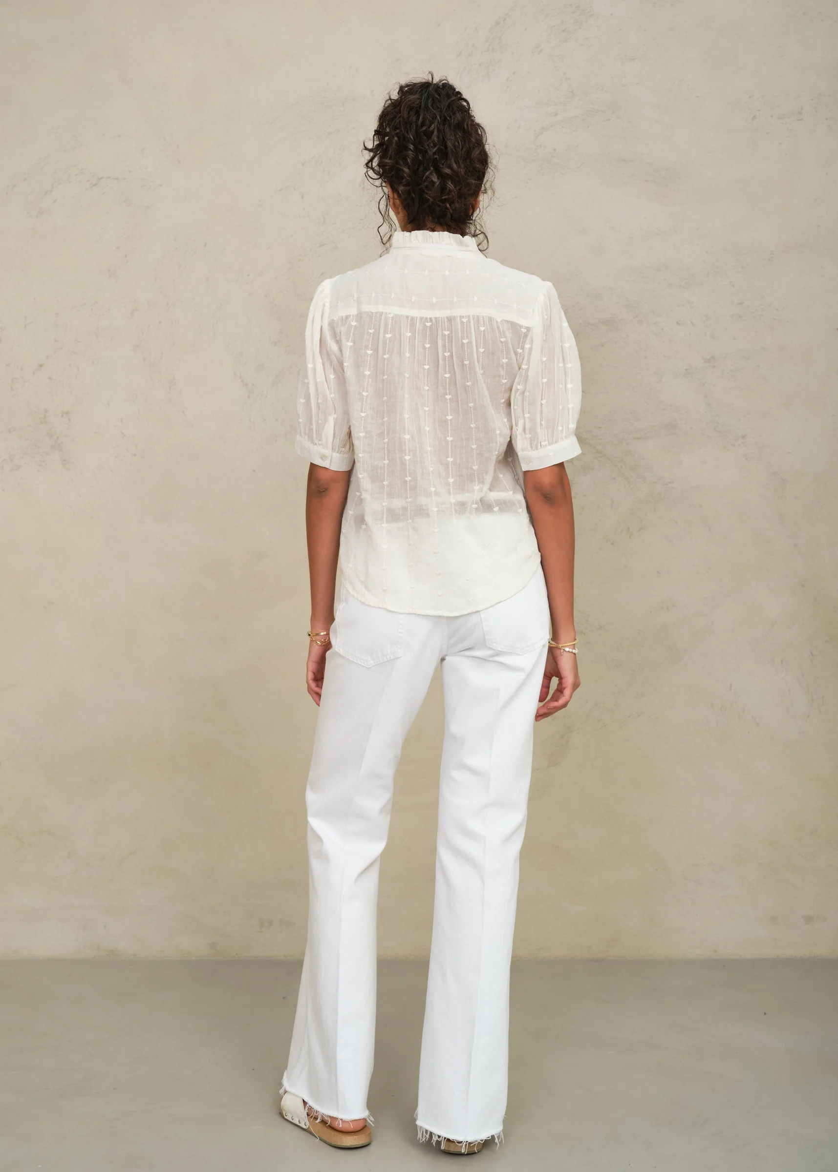 Alli Short Sleeve Top - Ecru - Image 3