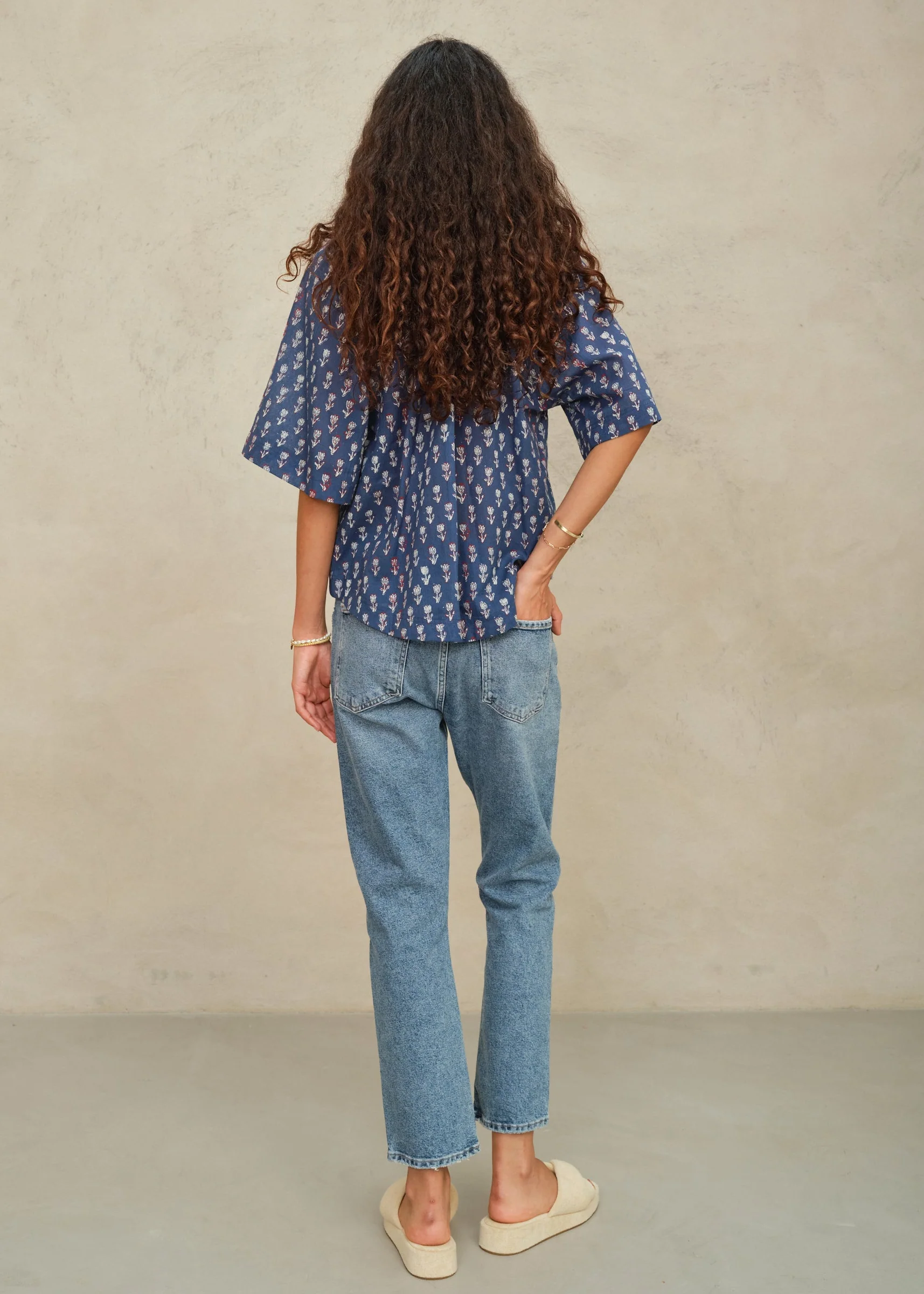 Ari Gathered Top - Indigo - Image 3