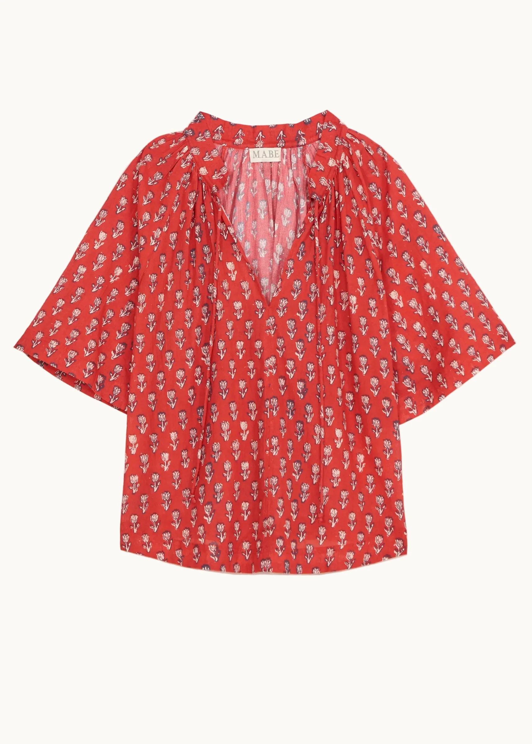 Ari Gathered Top - Red - Image 5