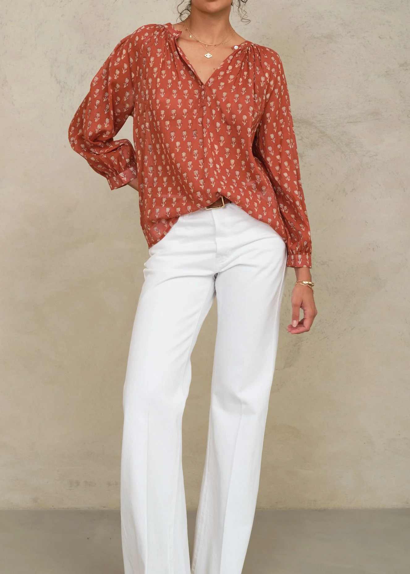 Ari Long Sleeve Top - Rust - Image 4