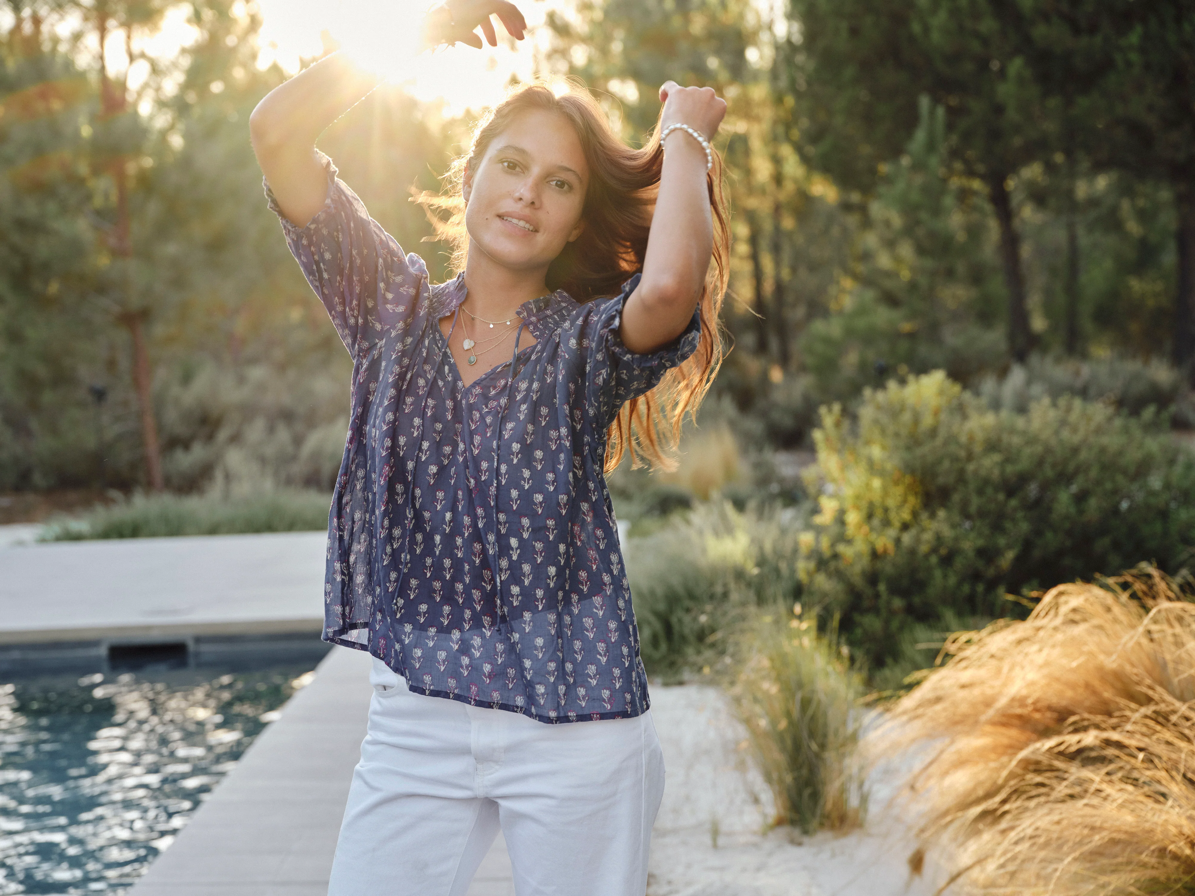 Ari Short Sleeve Top - Indigo - Image 6