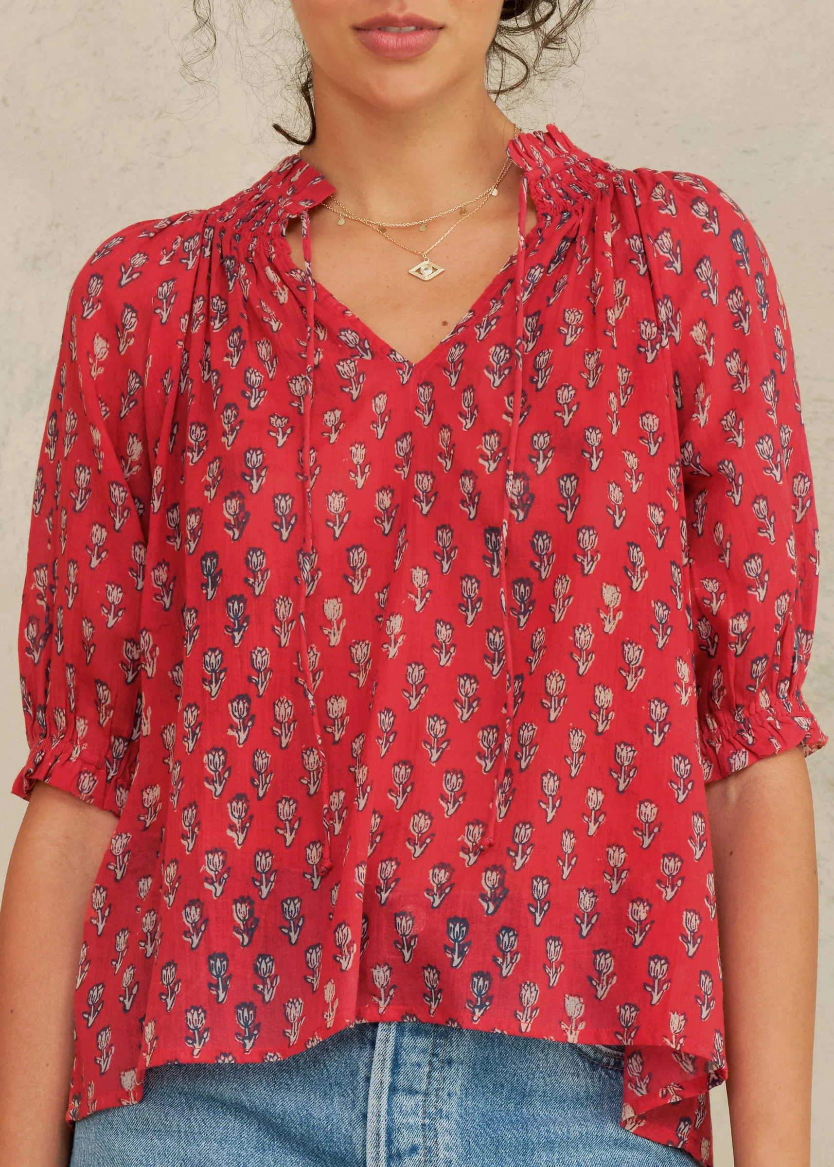 Ari Short Sleeve Top - Red - Image 3