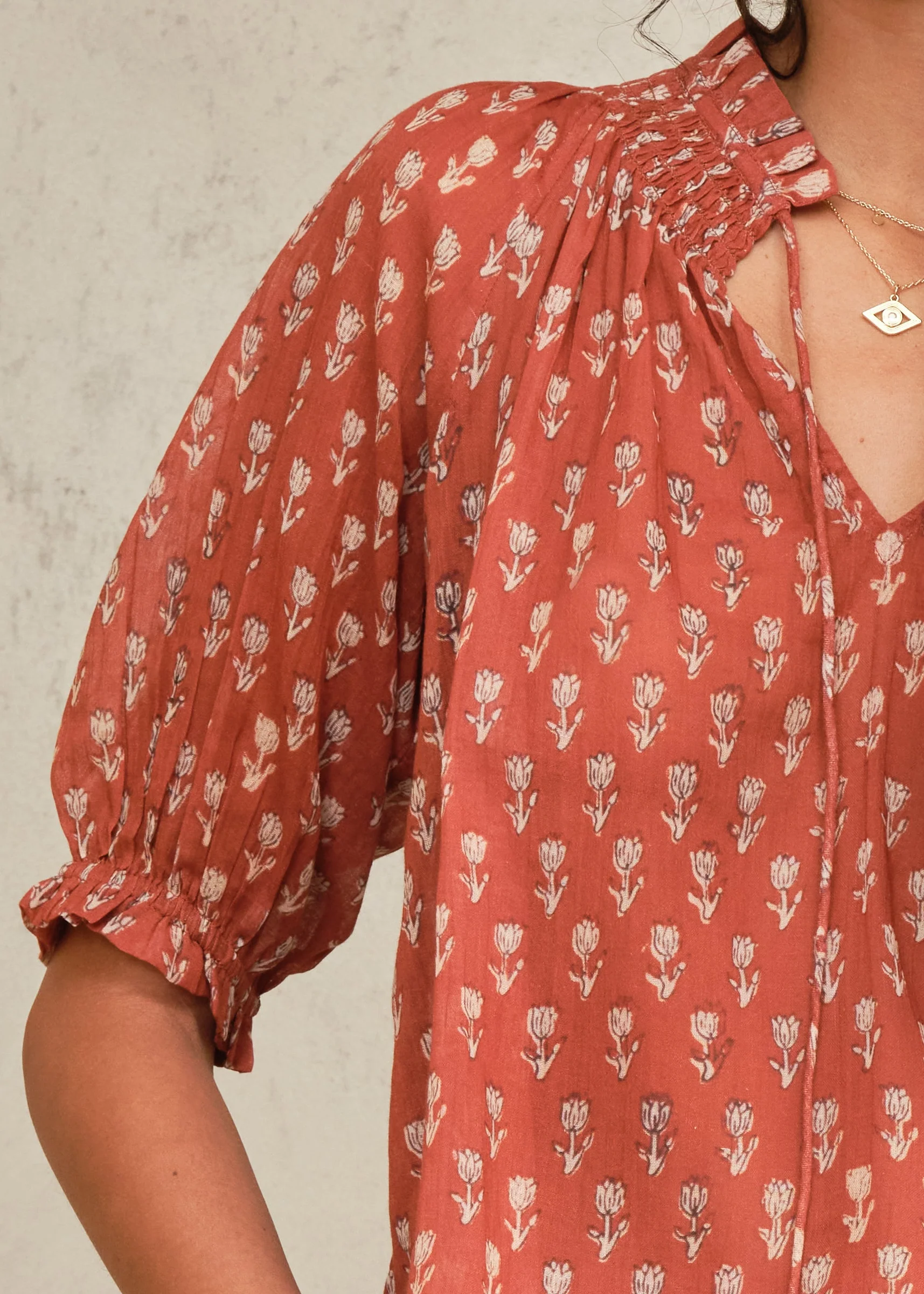 Ari Short Sleeve Top - Rust - Image 3