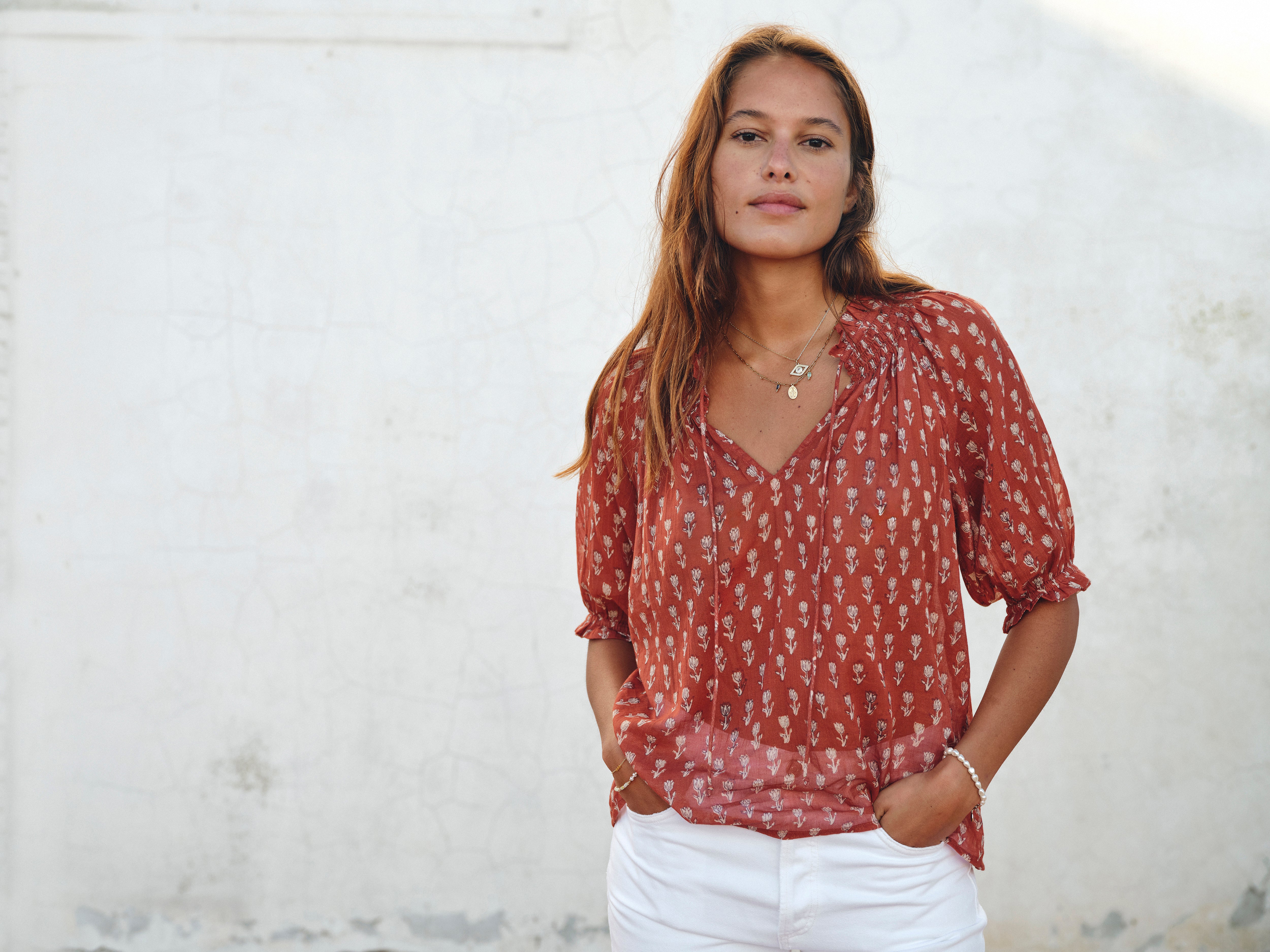 Ari Short Sleeve Top - Rust - Image 4