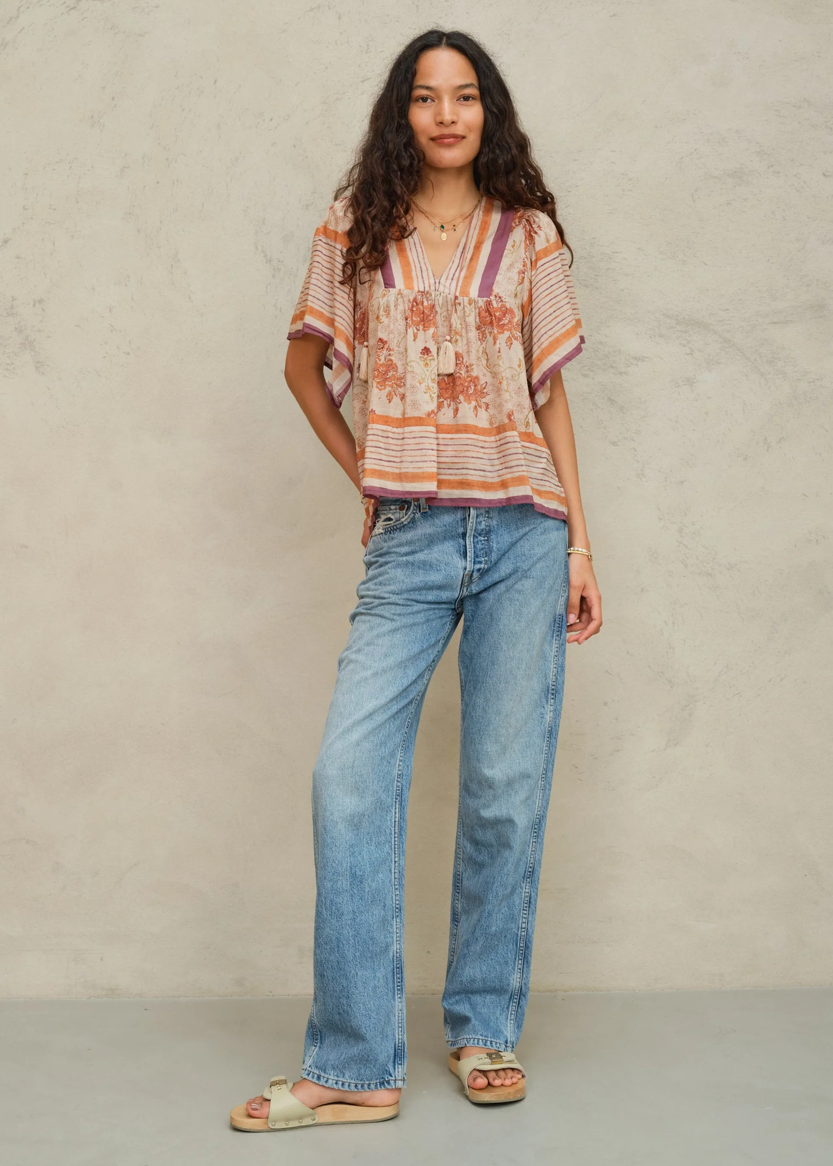 Aubrie Short Sleeve Top - Multi - Image 2