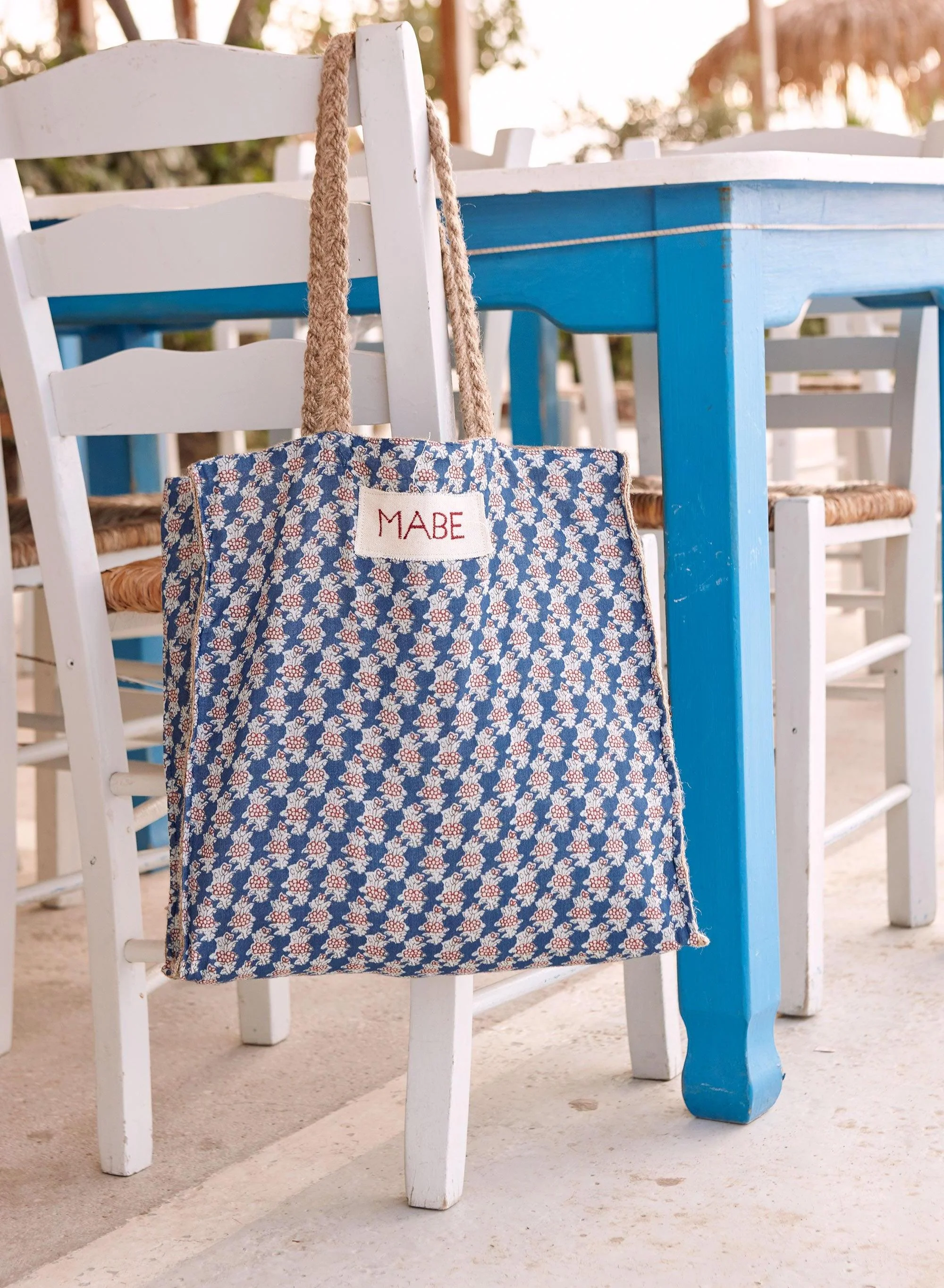 Blockprint & Jute Tote - Image 3