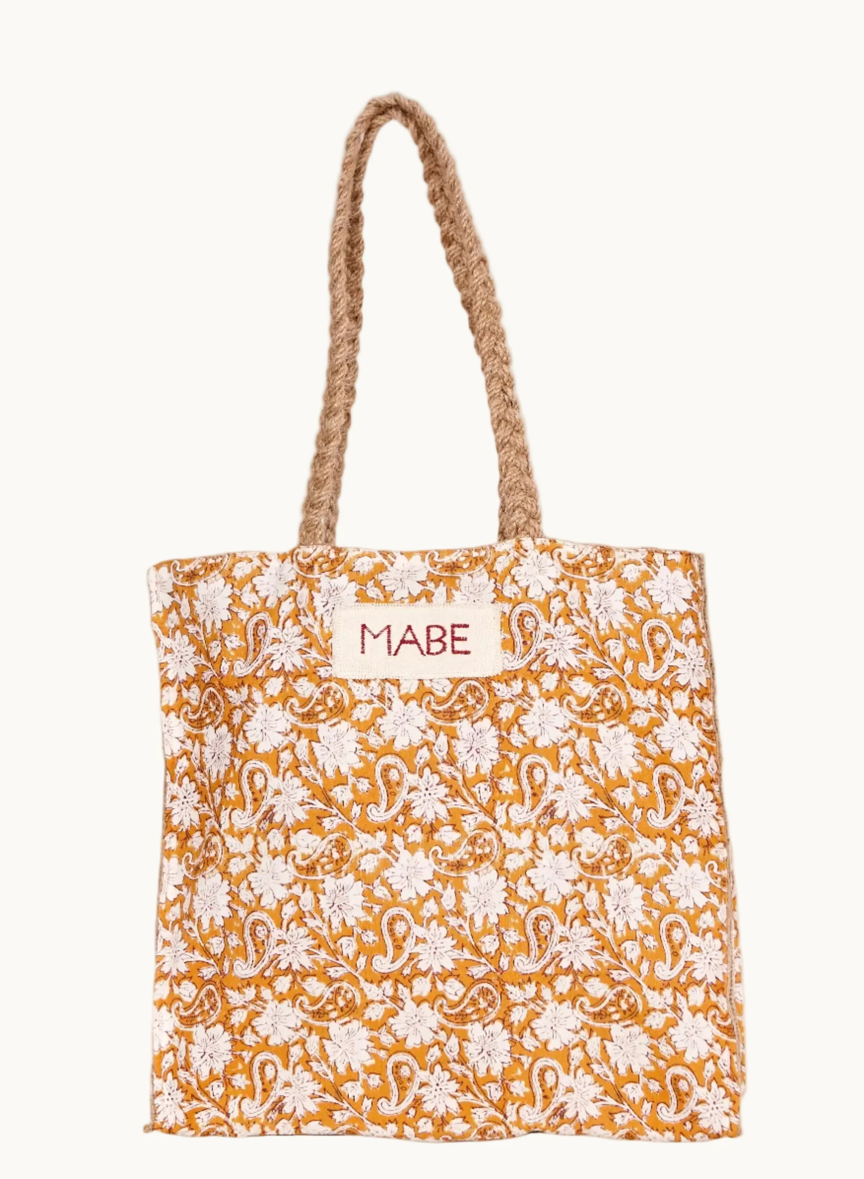 Blockprint & Jute Tote - Image 4