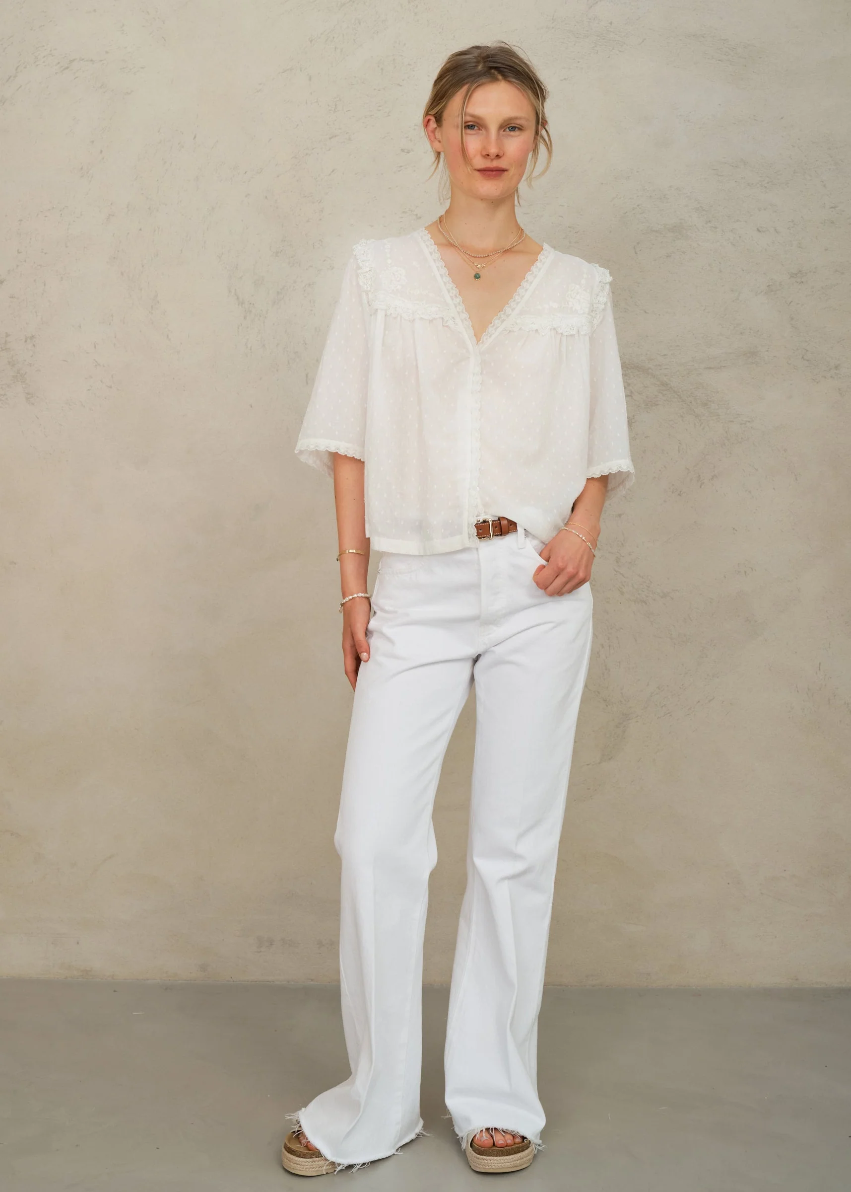 Brea Frill Top - Ivory - Image 2