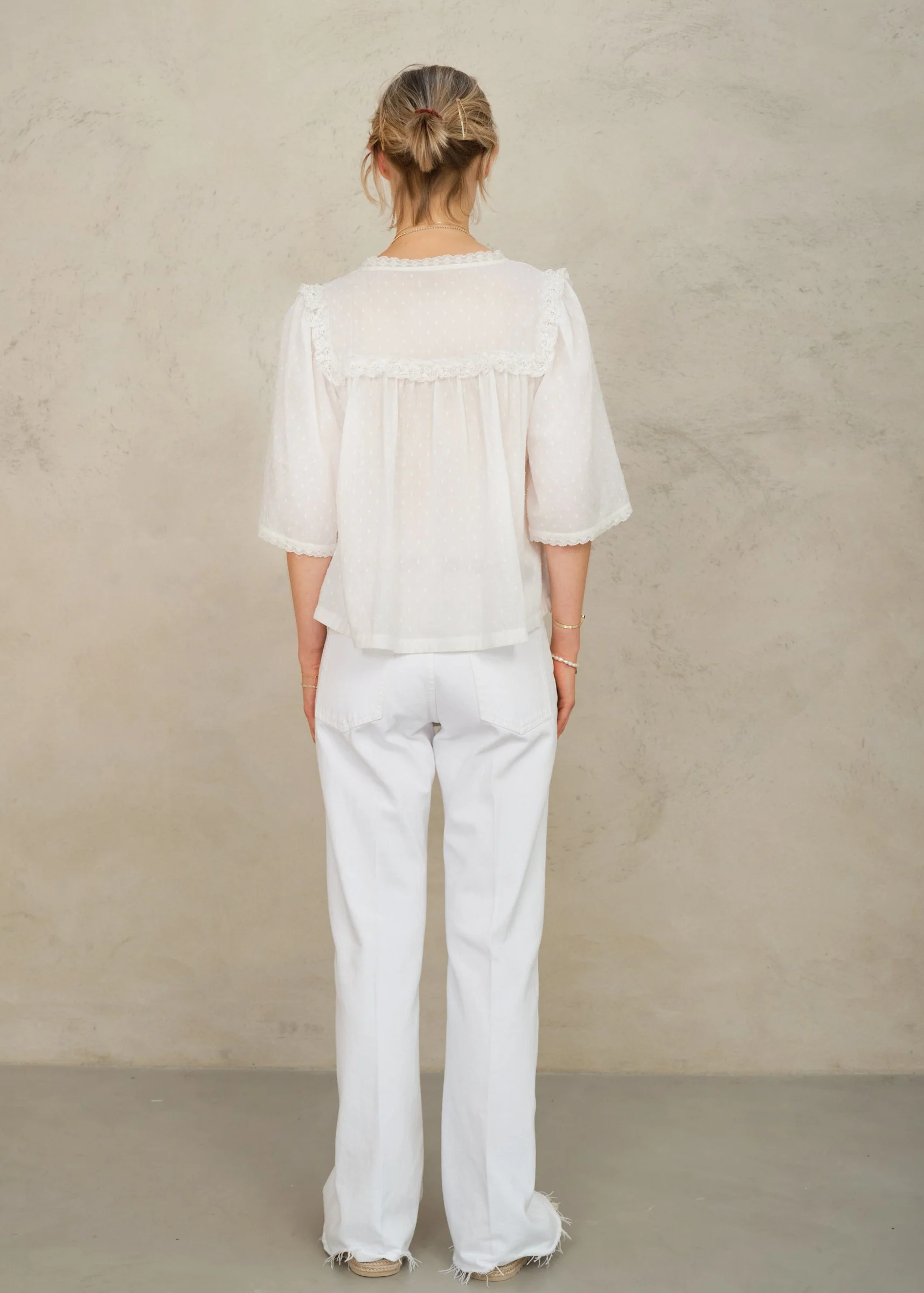 Brea Frill Top - Ivory - Image 3