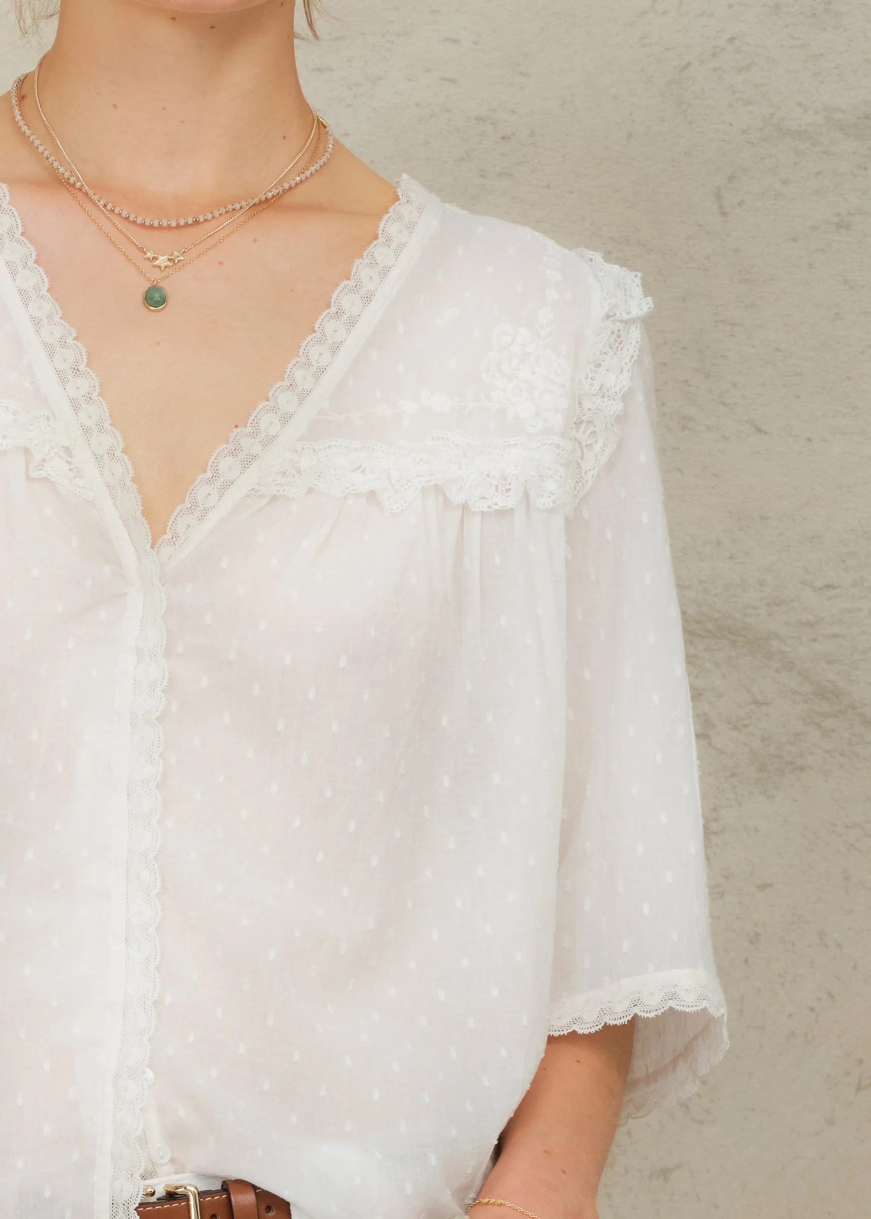 Brea Frill Top - Ivory - Image 4