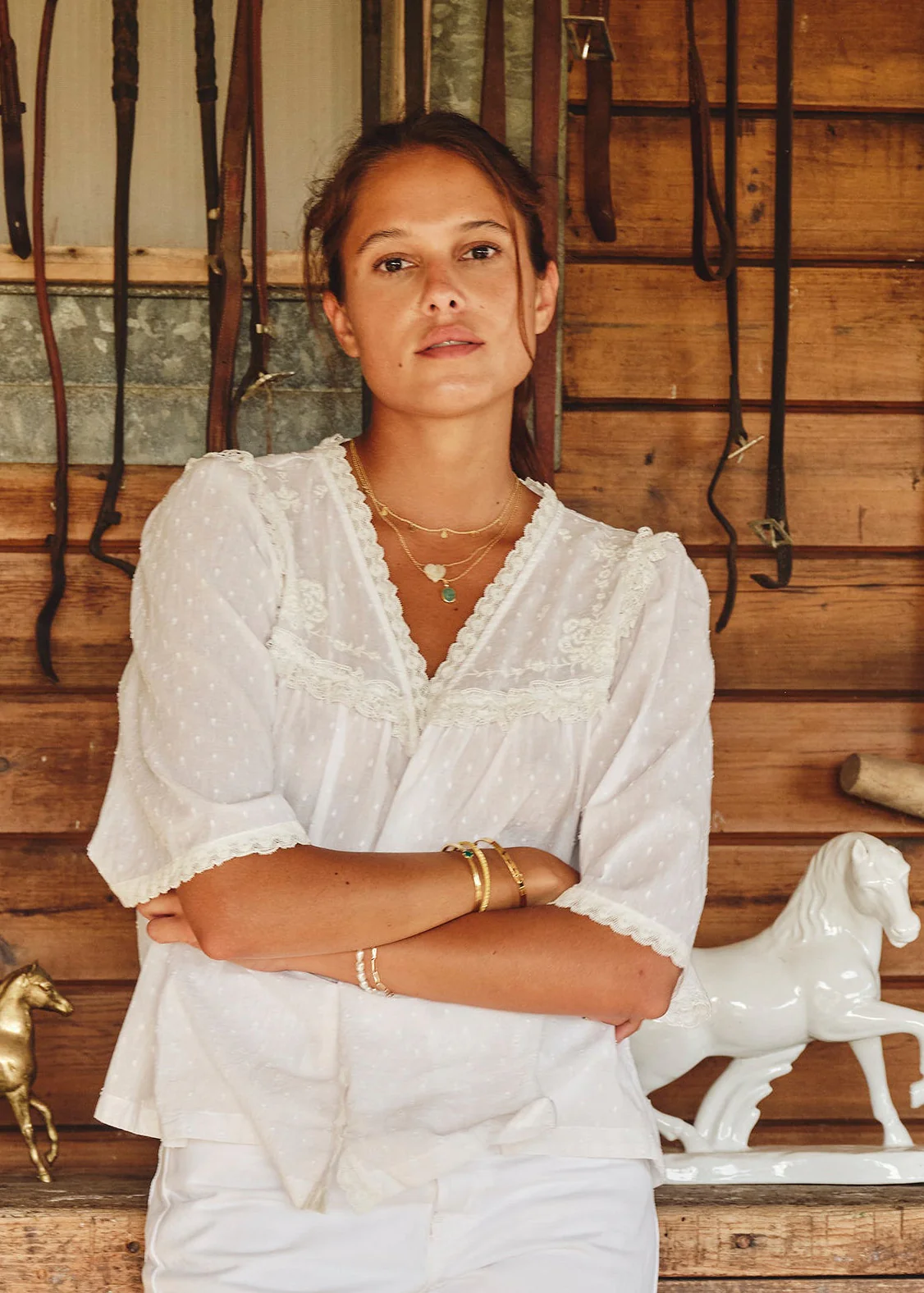 Brea Frill Top - Ivory - Image 5