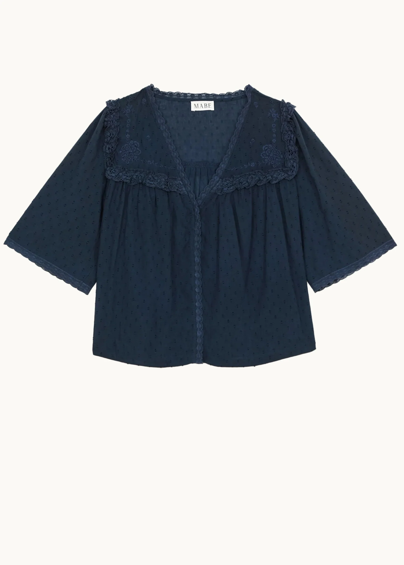Brea Frill Top - Navy - Image 5