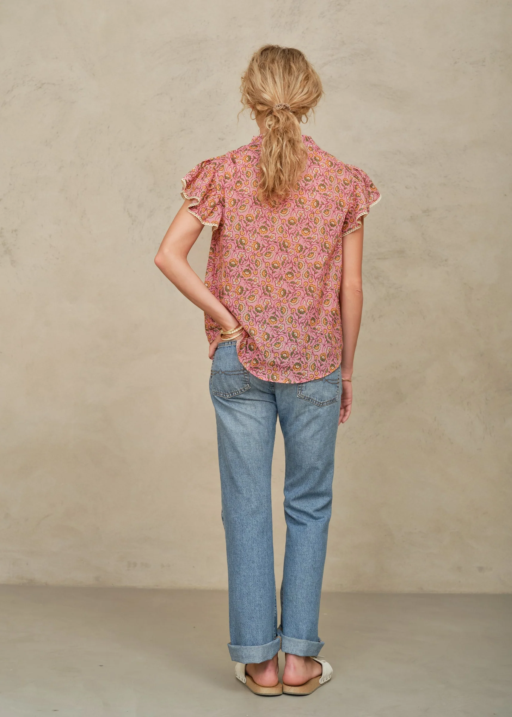 Ceci Short Sleeve Top - Pink - Image 3