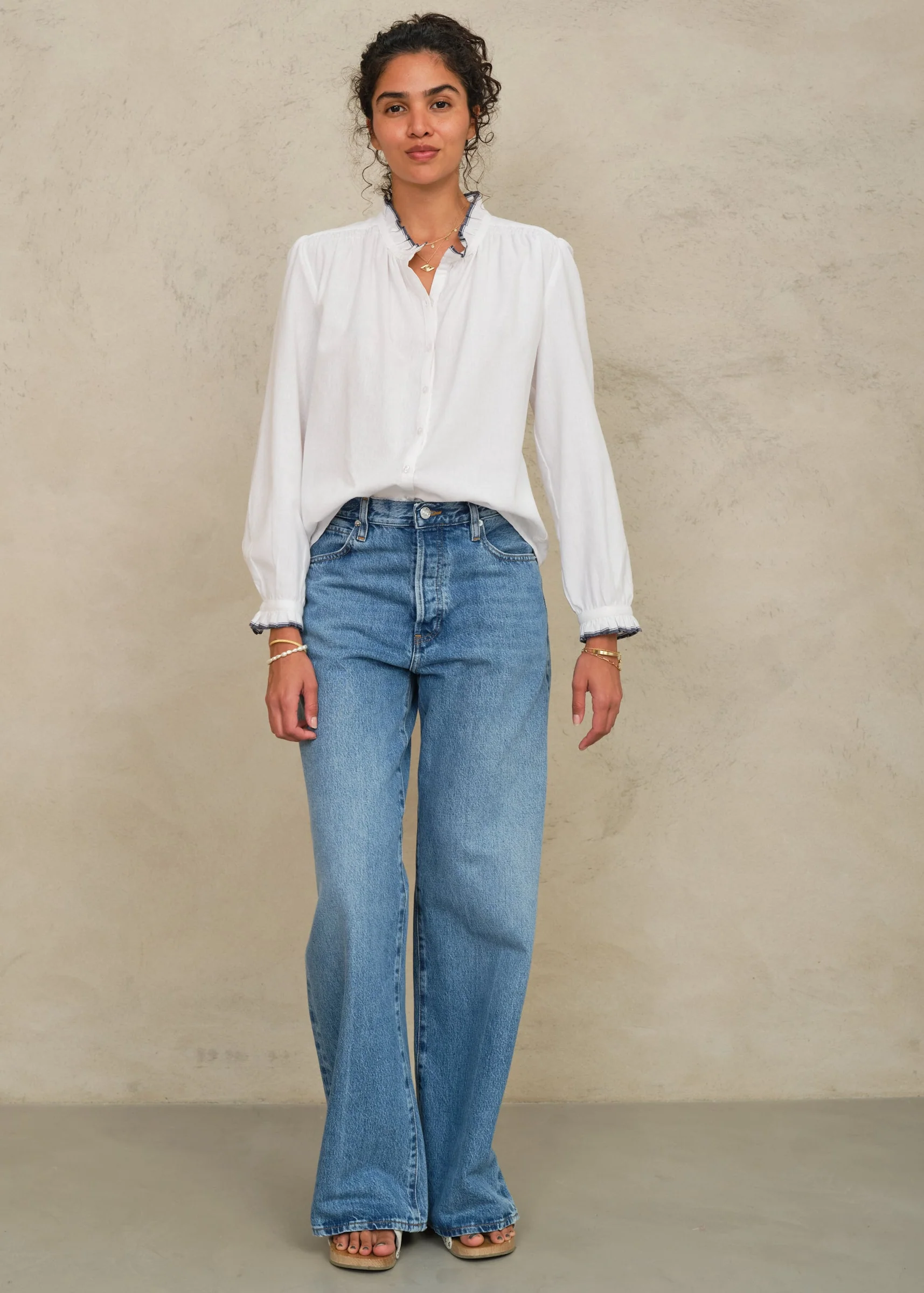 Chrissie Long Sleeve Top - Ivory - Image 2