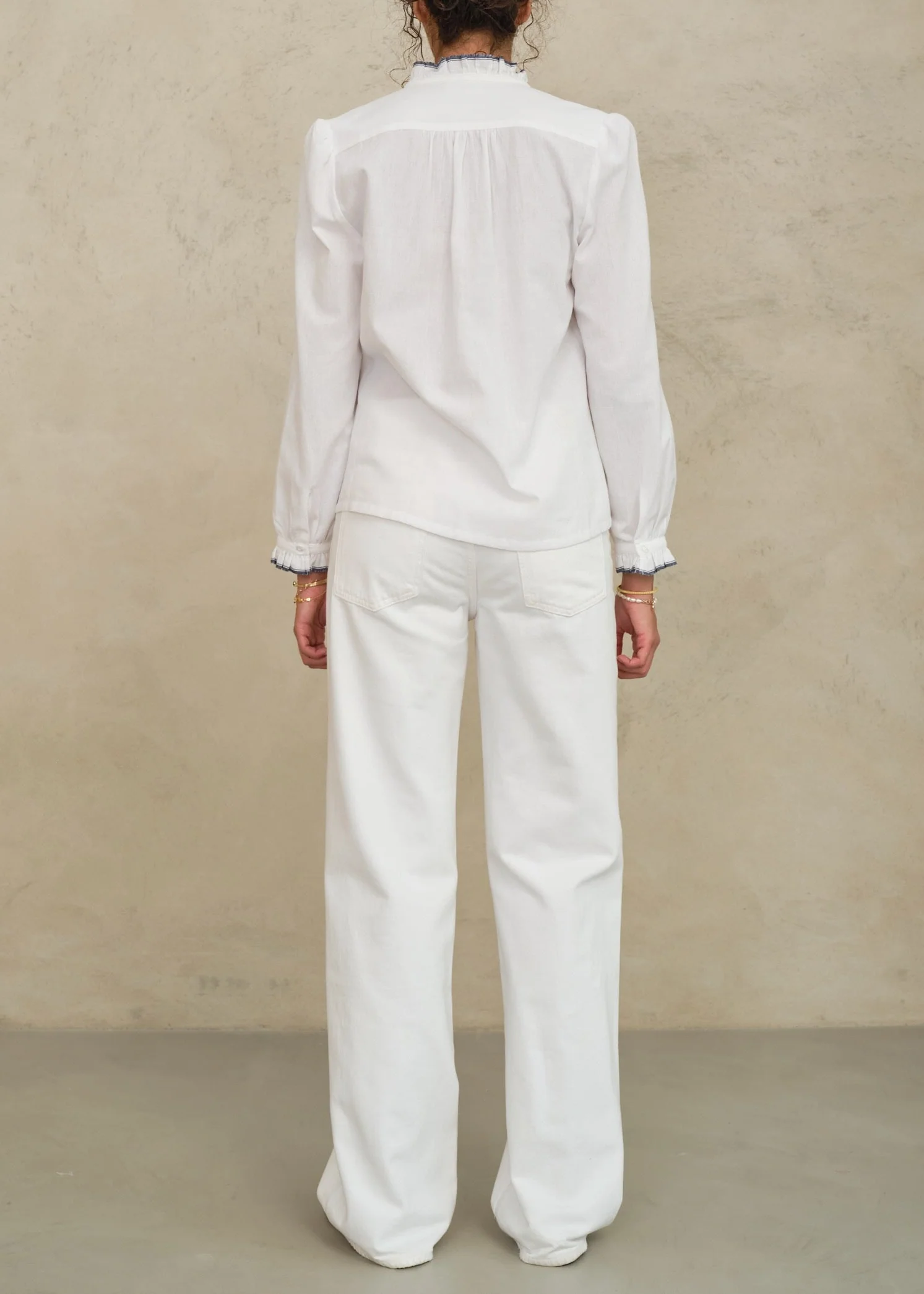 Chrissie Long Sleeve Top - Ivory - Image 3