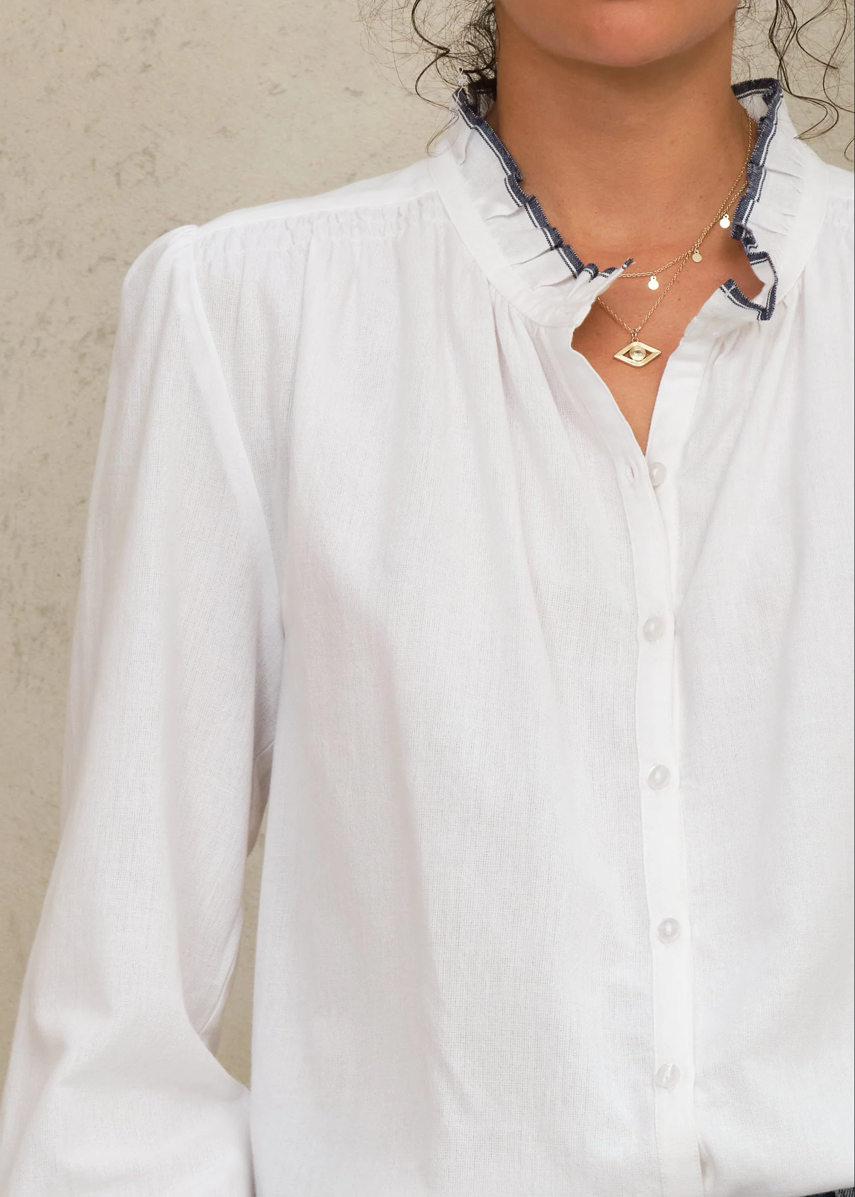 Chrissie Long Sleeve Top - Ivory - Image 4