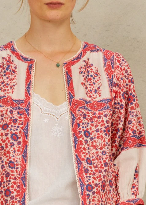 Della Jacket - Red/Navy - Image 3