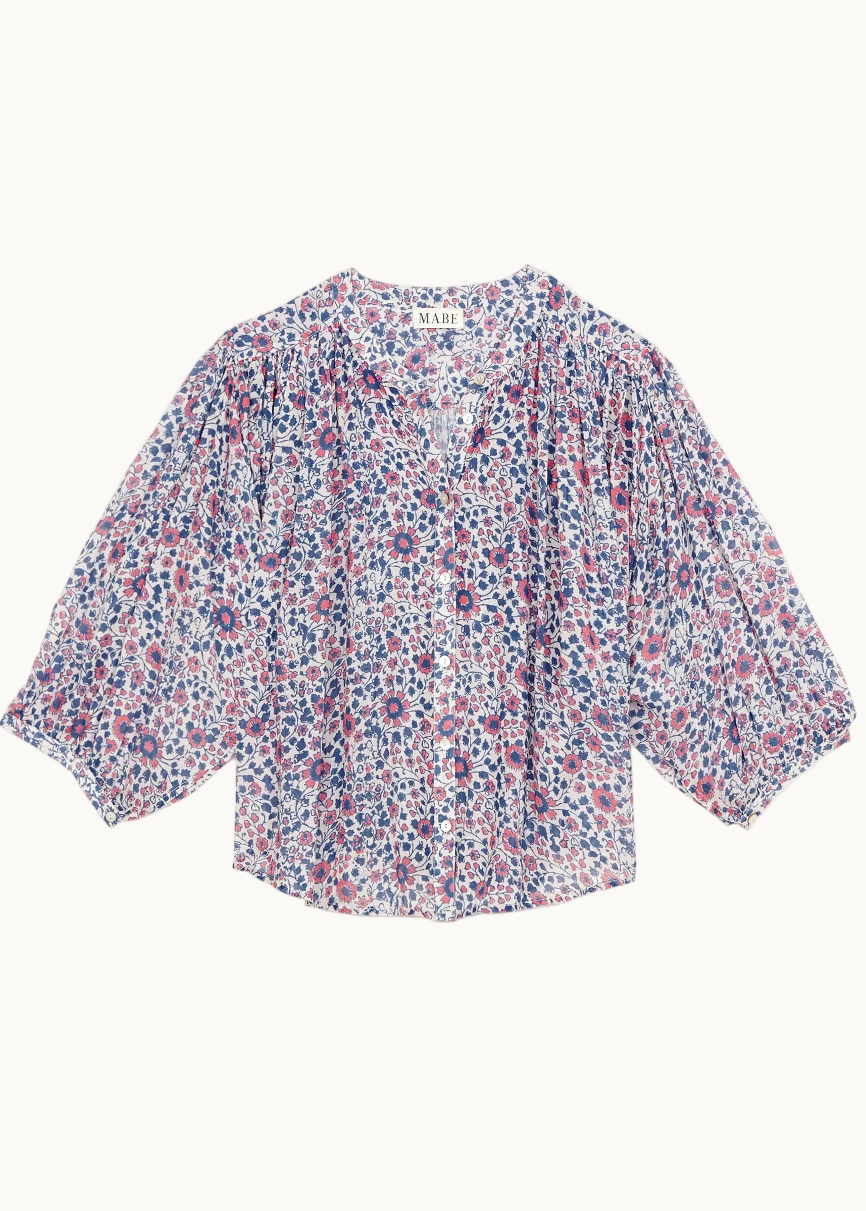 Della Long Sleeve Top - Blue/Pink - Image 4