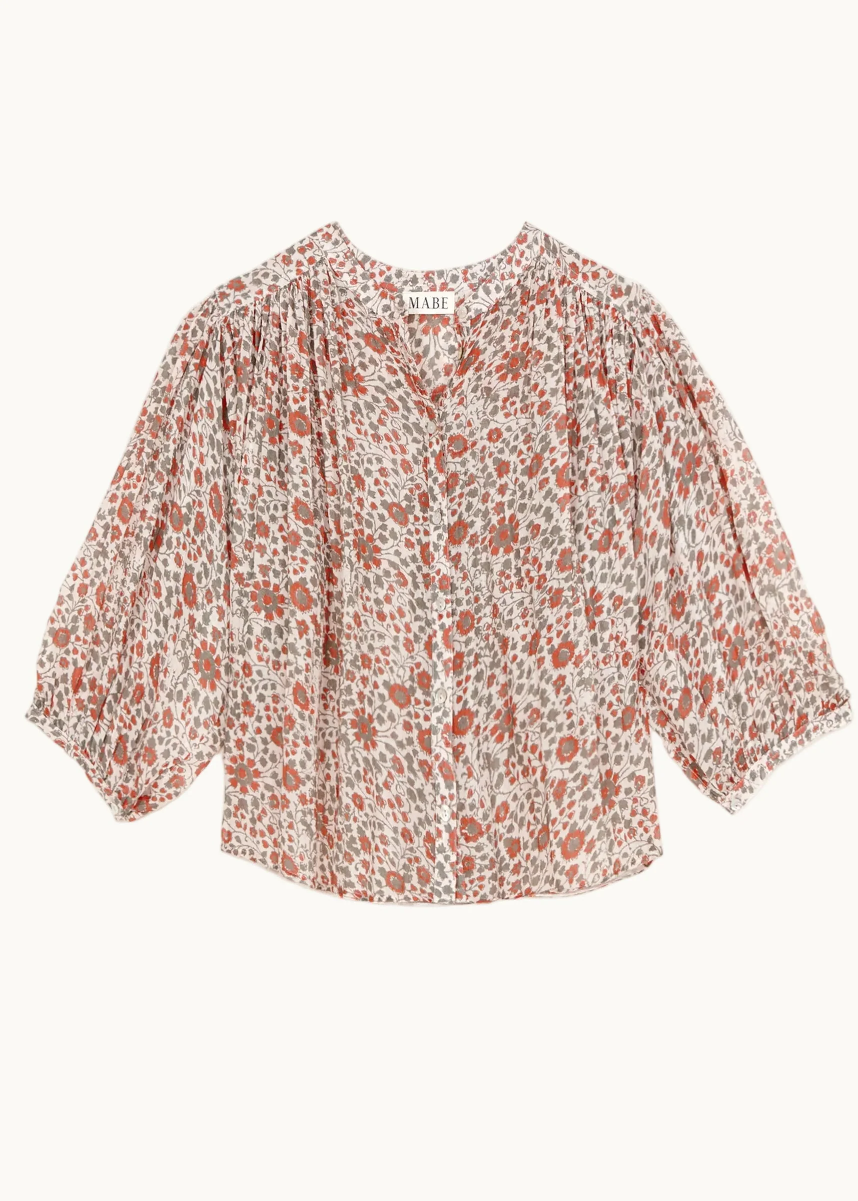 Della Long Sleeve Top - Rust/Khaki - Image 3