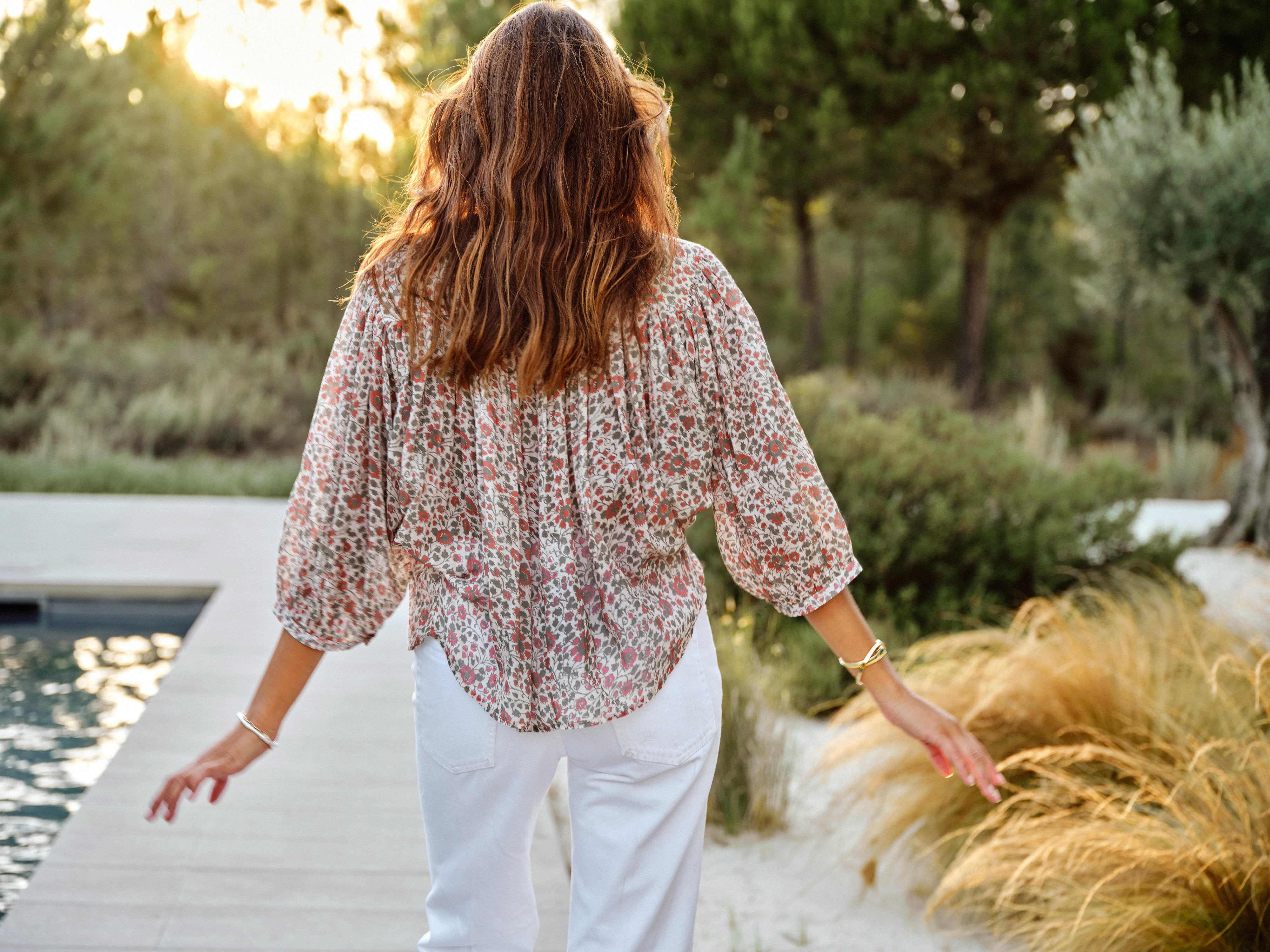 Della Long Sleeve Top - Rust/Khaki - Image 5