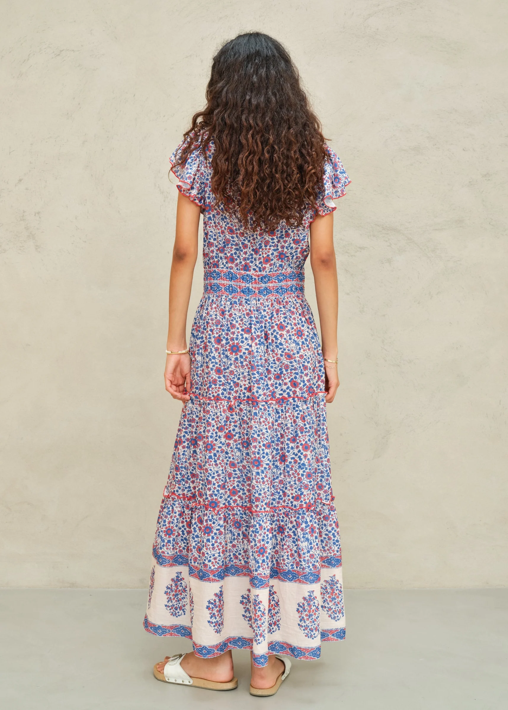 Della Maxi Dress - Blue/Pink - Image 3