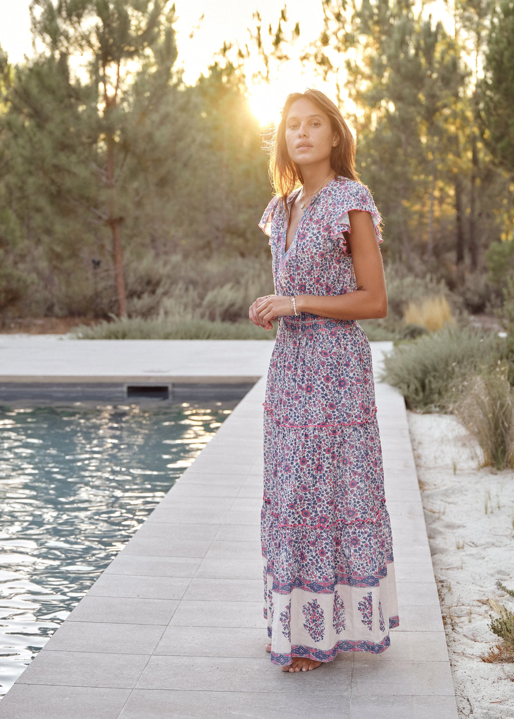Della Maxi Dress - Blue/Pink - Image 5