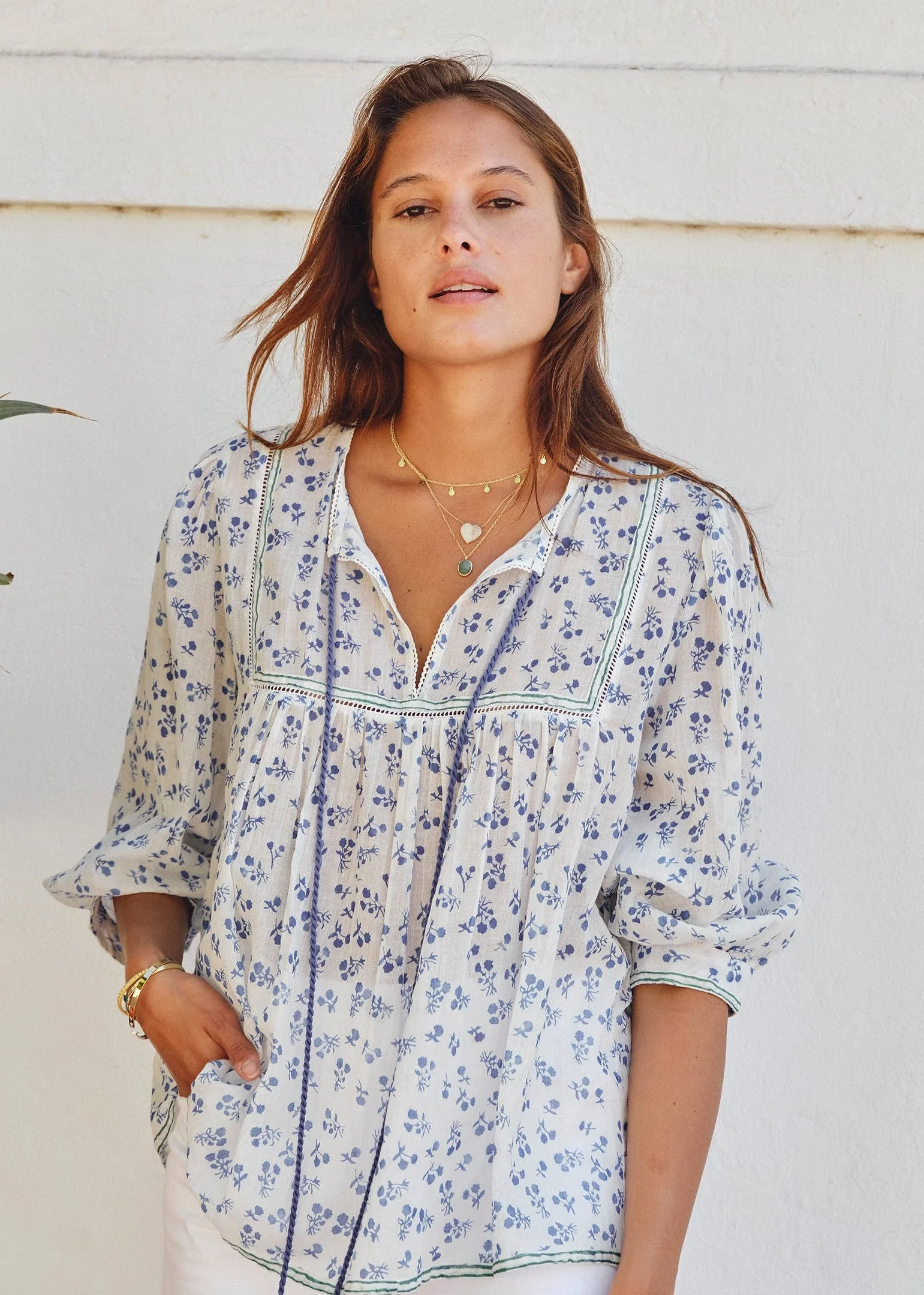 Edie Long Sleeve Top - Blue