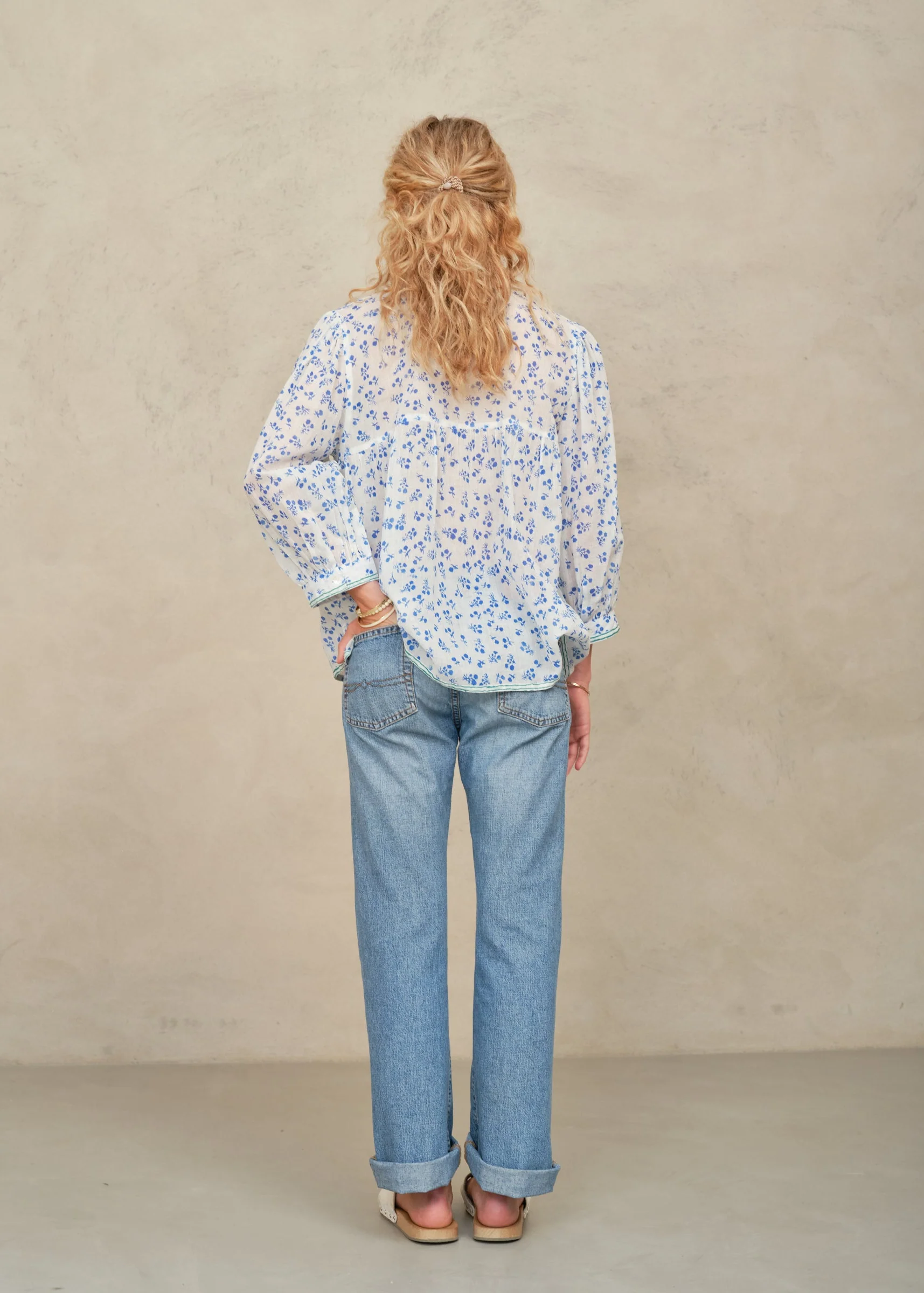 Edie Long Sleeve Top - Blue - Image 3