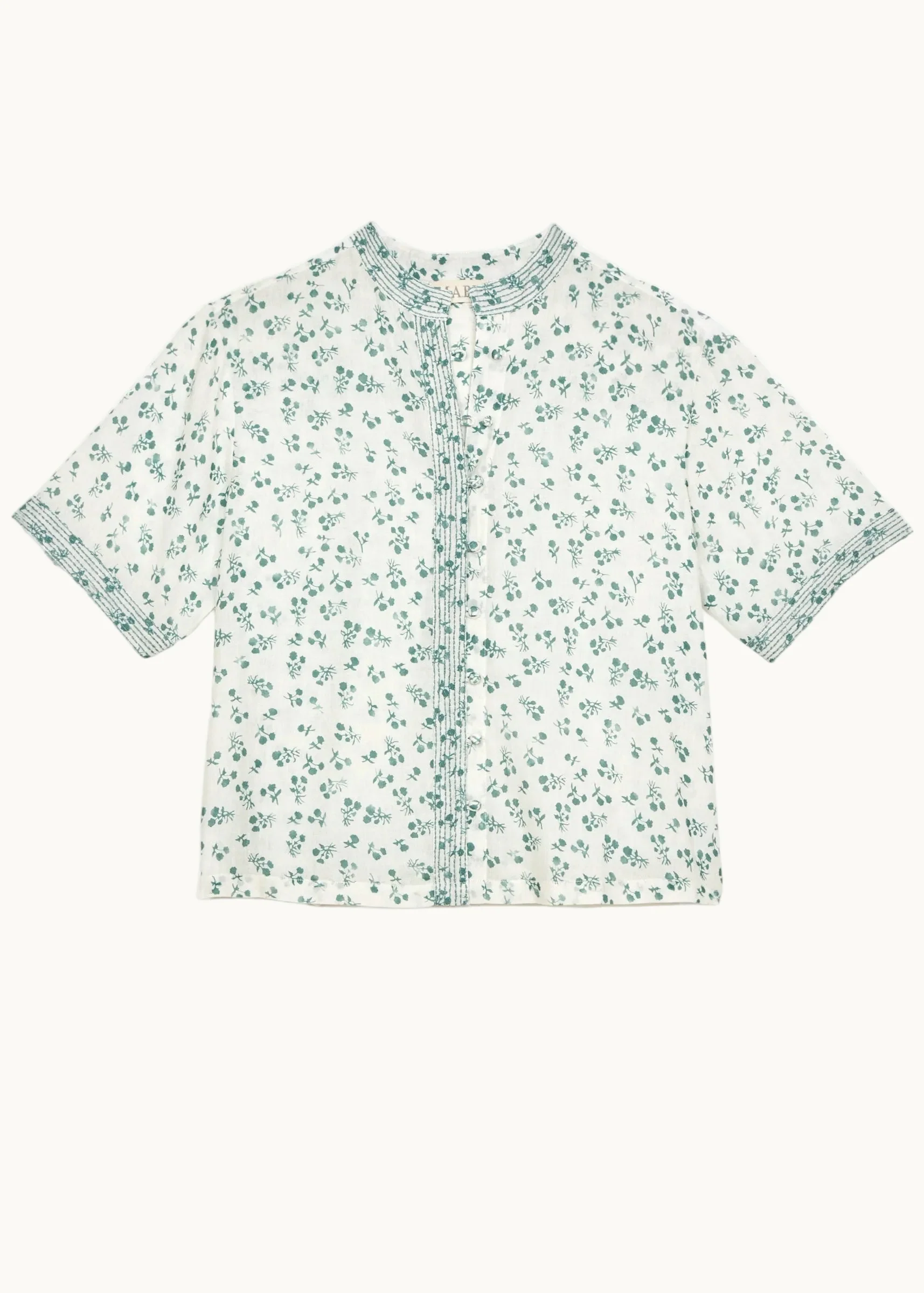 Edie Stitch Short Sleeve Top - Green - Image 4