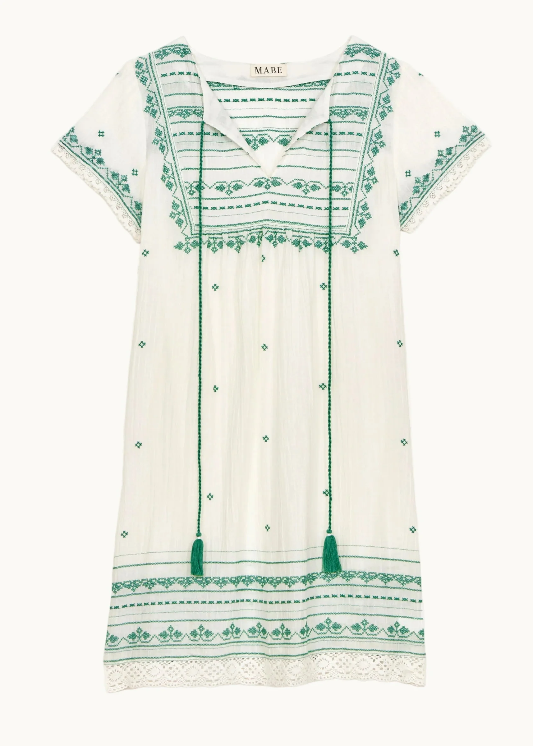 Elsa Sundress - Ecru/Green - Image 4