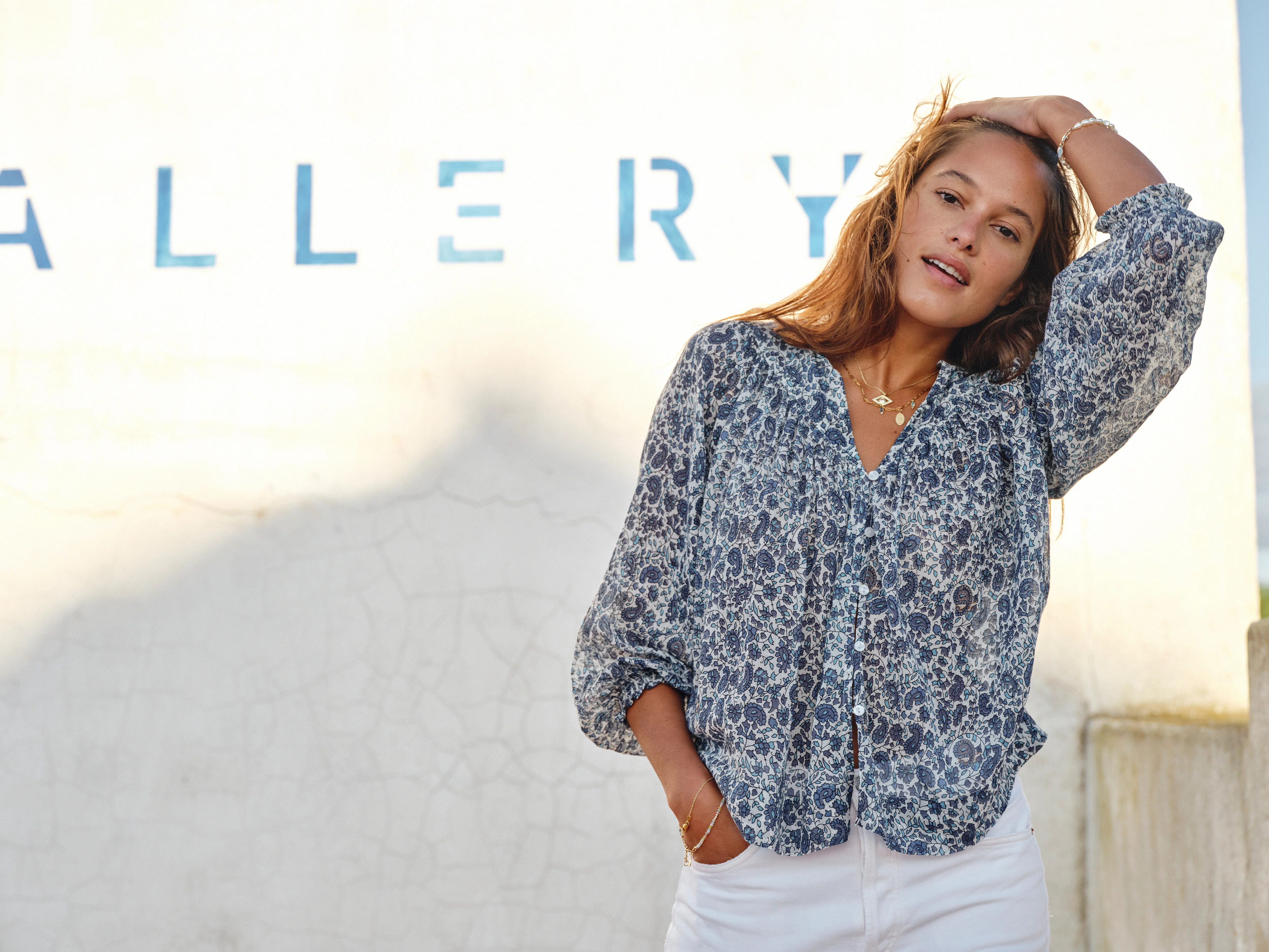 Esti Long Sleeve Top - Blue - Image 5