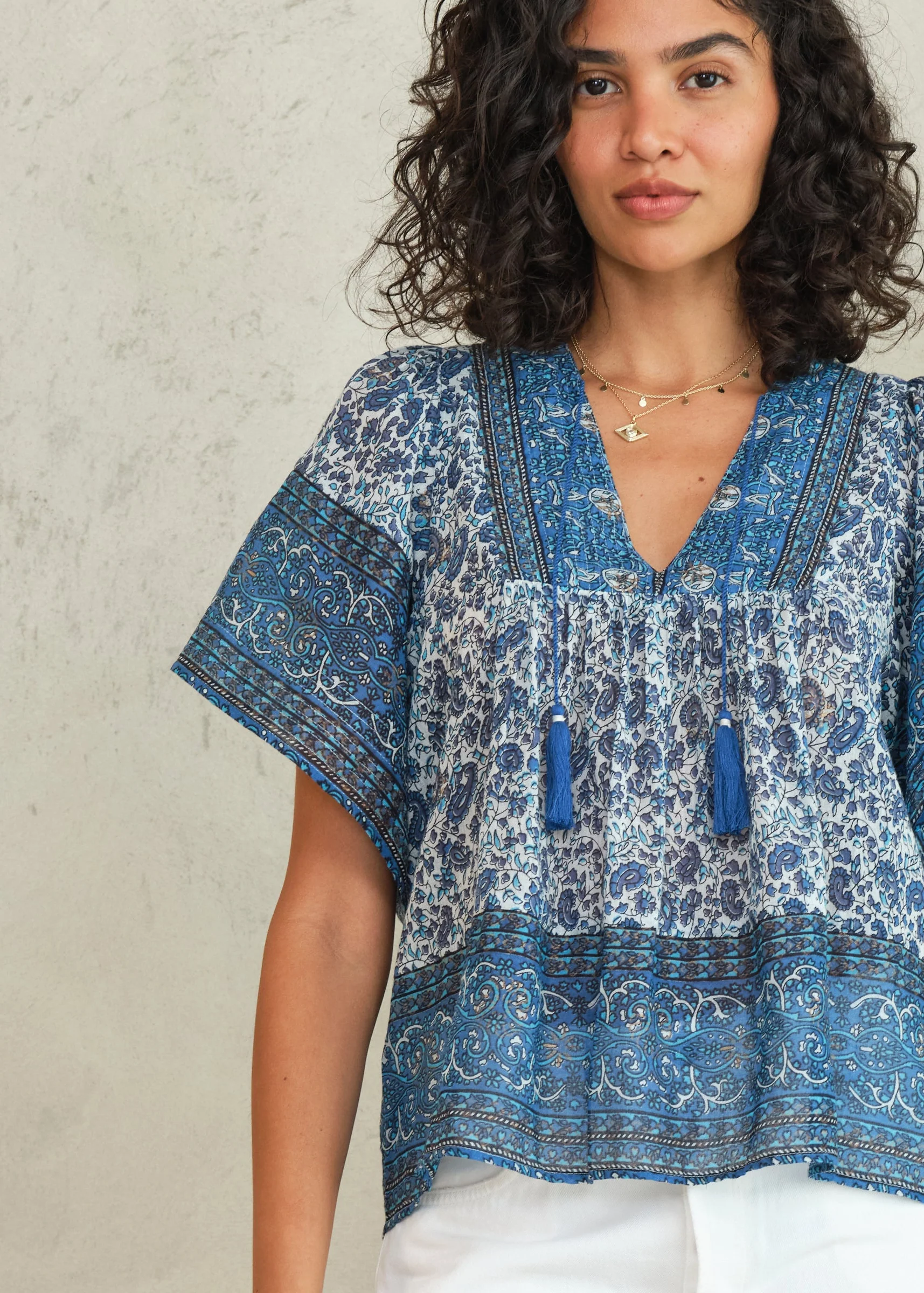 Esti Short Sleeve Top - Blue - Image 3
