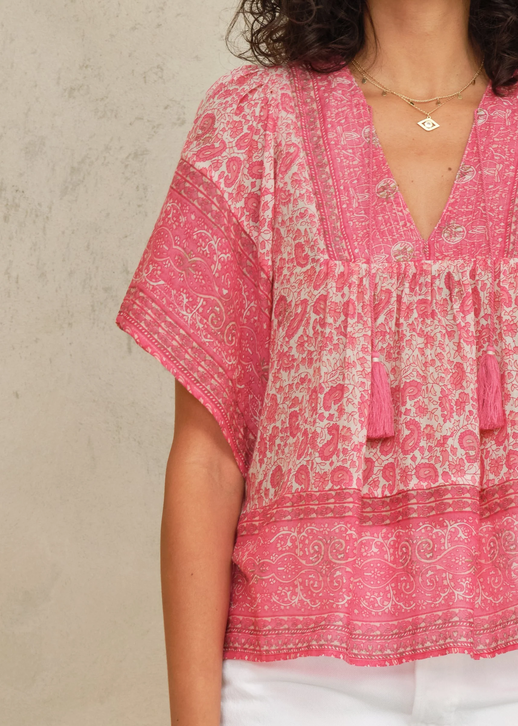 Esti Short Sleeve Top - Pink - Image 3