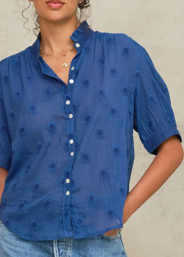 Frani Short Sleeve Top - Cobalt - Image 3