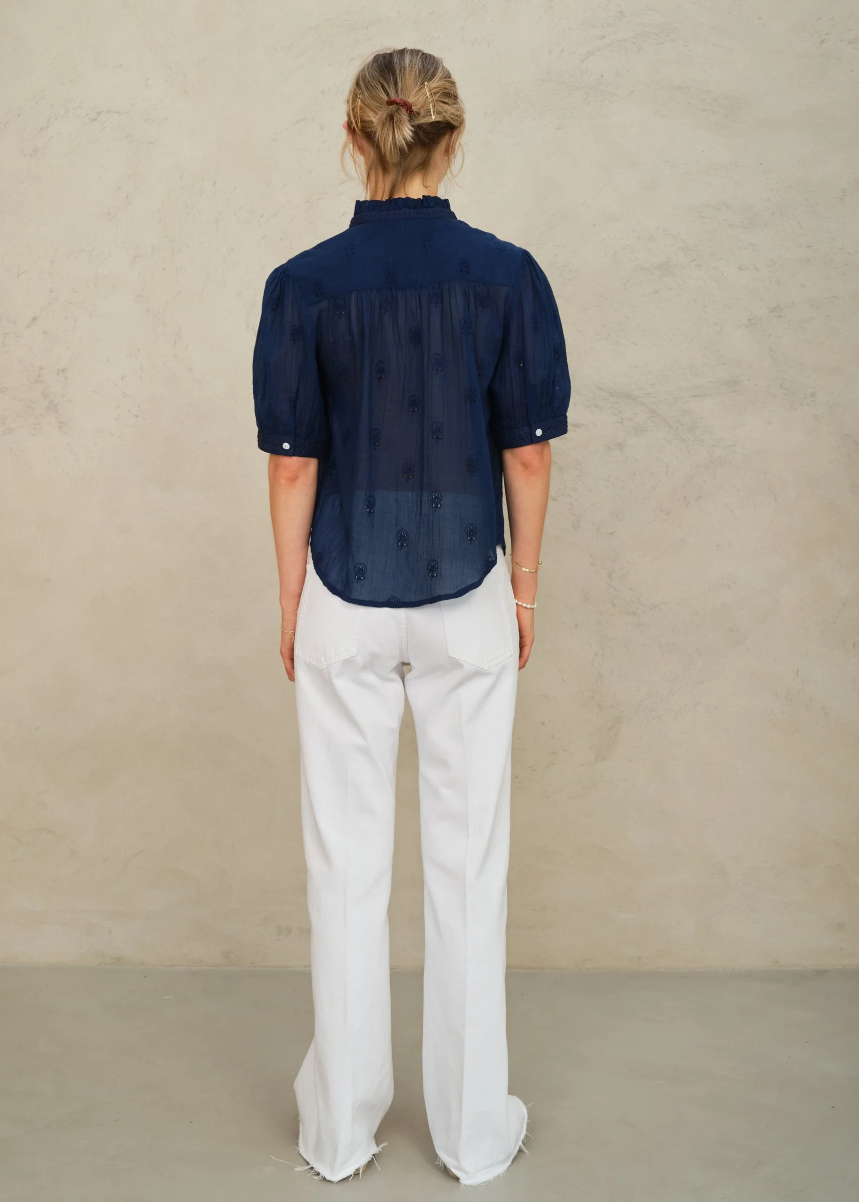 Frani Short Sleeve Top - Indigo - Image 3