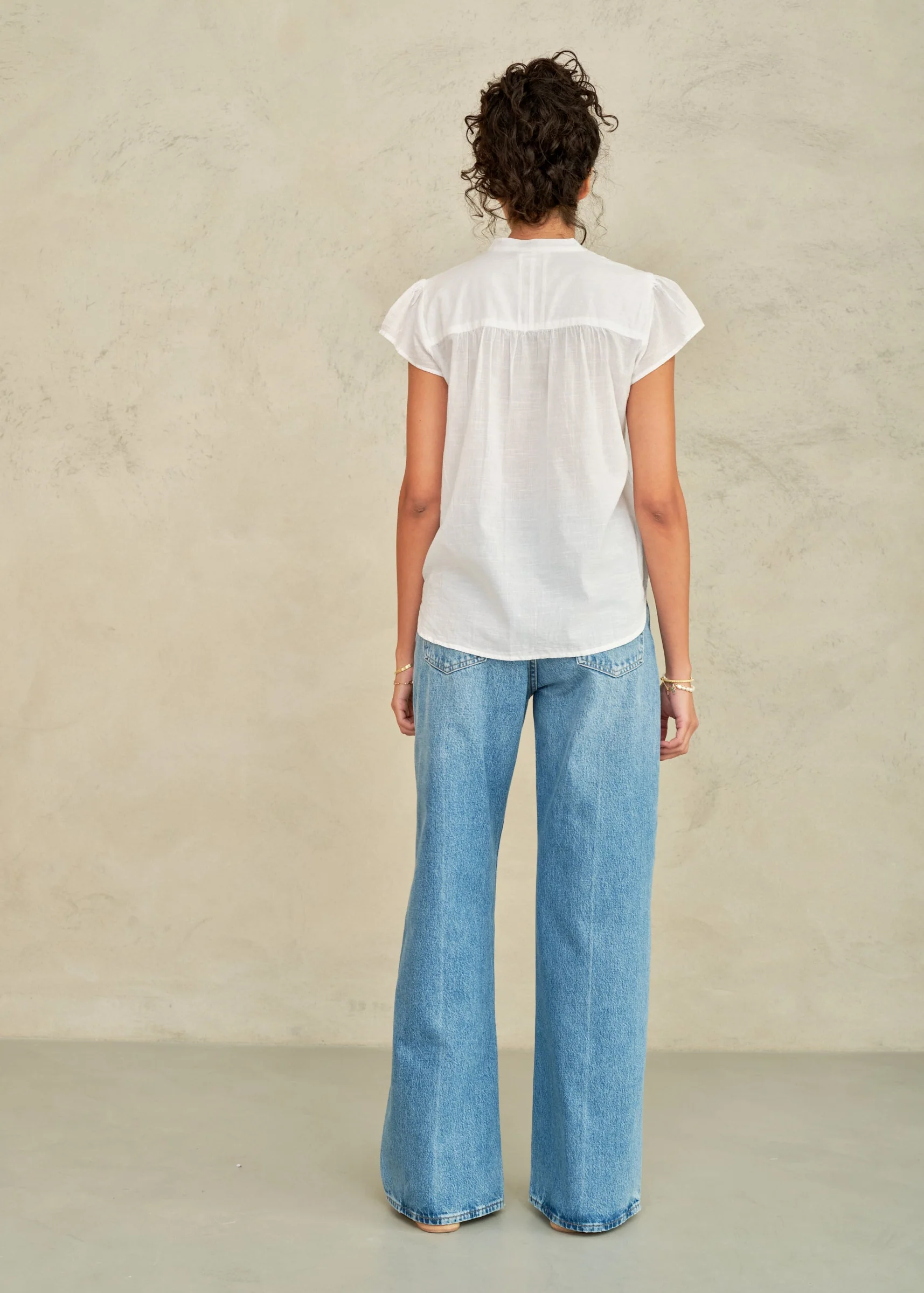 Freya Short Sleeve Top - White - Image 3