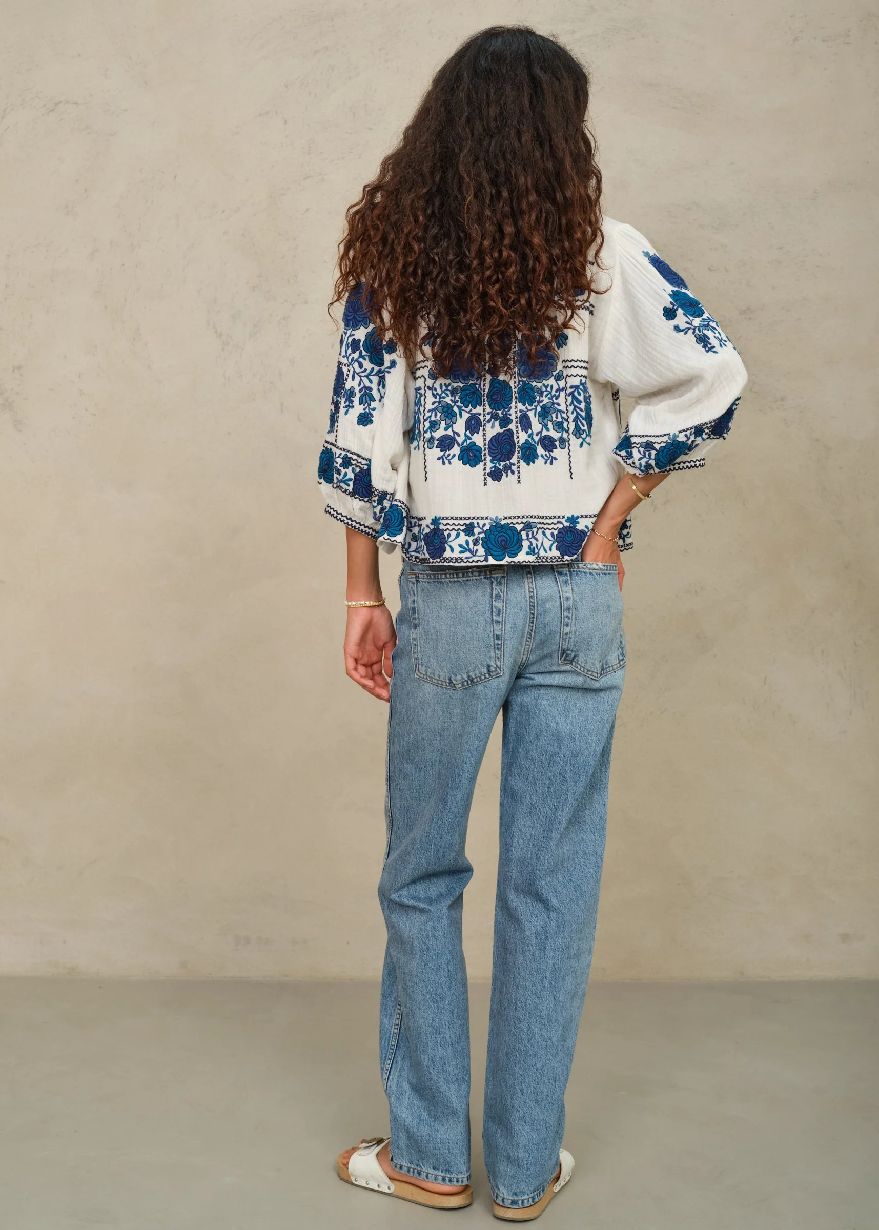 Greta Jacket - Ecru/Blue - Image 3