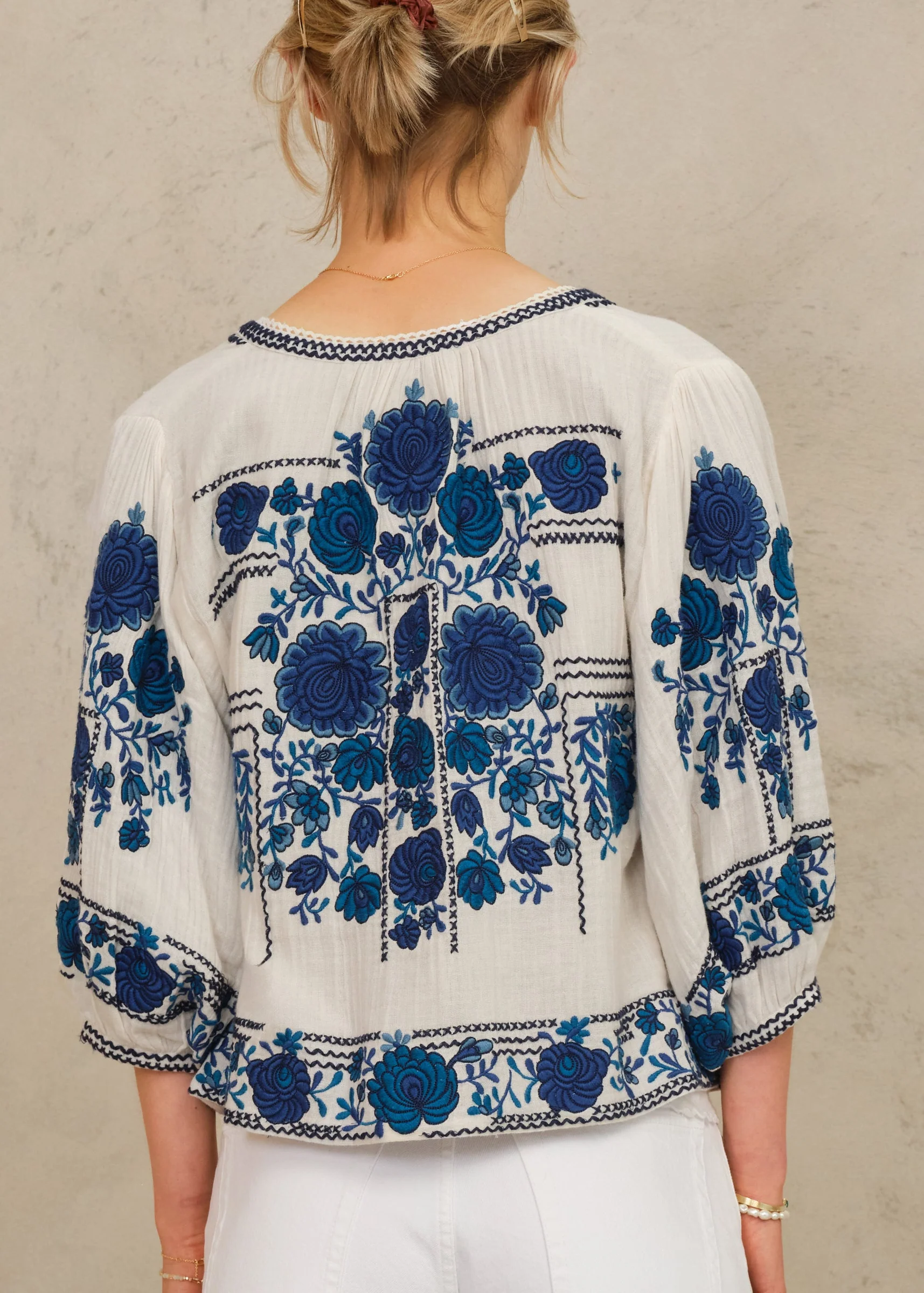 Greta Jacket - Ecru/Blue - Image 5