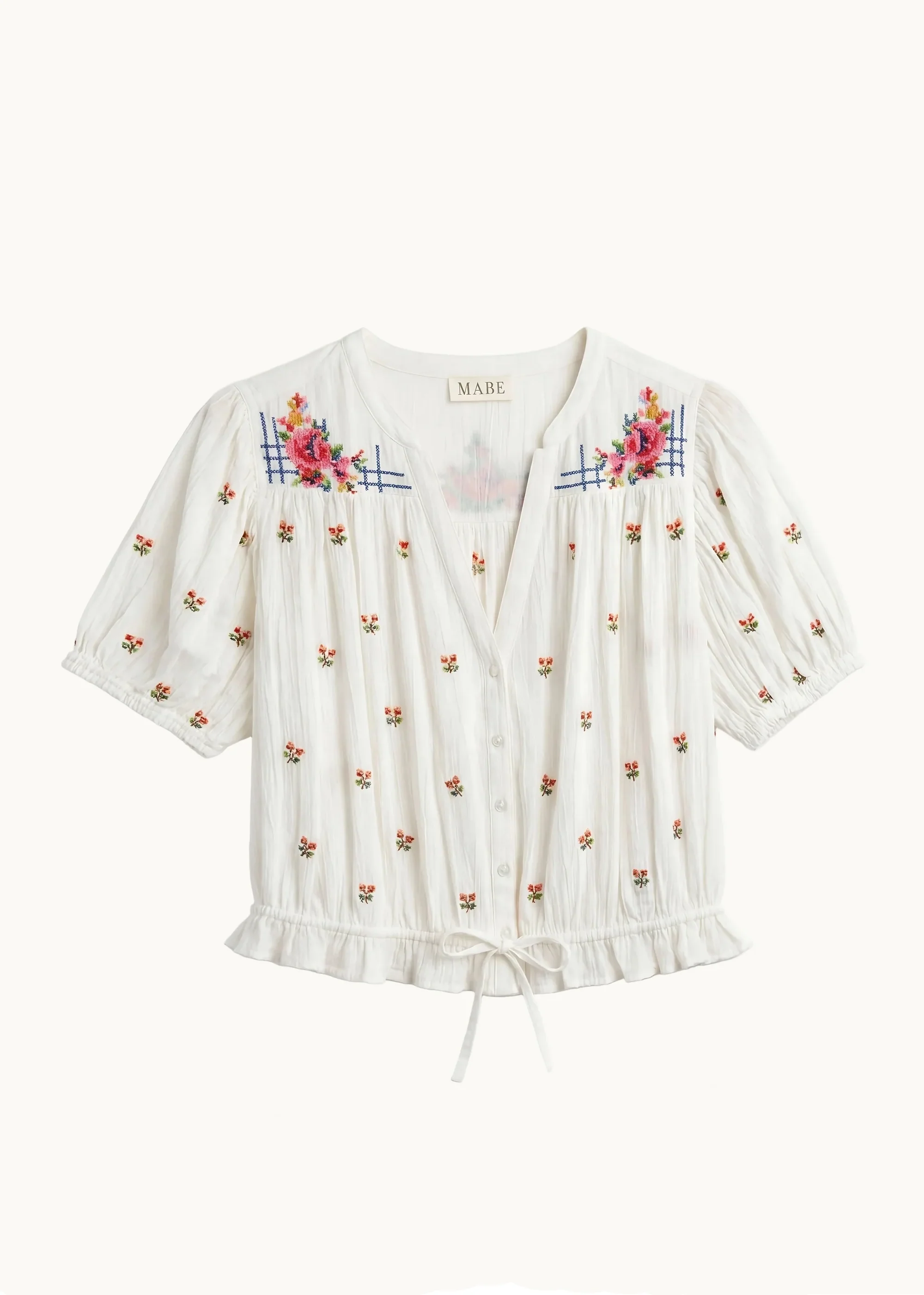 Harlie Short Sleeve Top - Ecru/Multi - Image 7