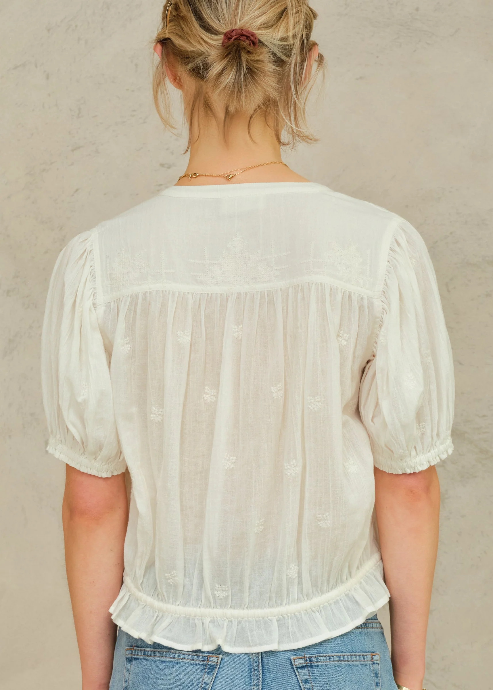 Harlie Short Sleeve Top - Ivory - Image 2
