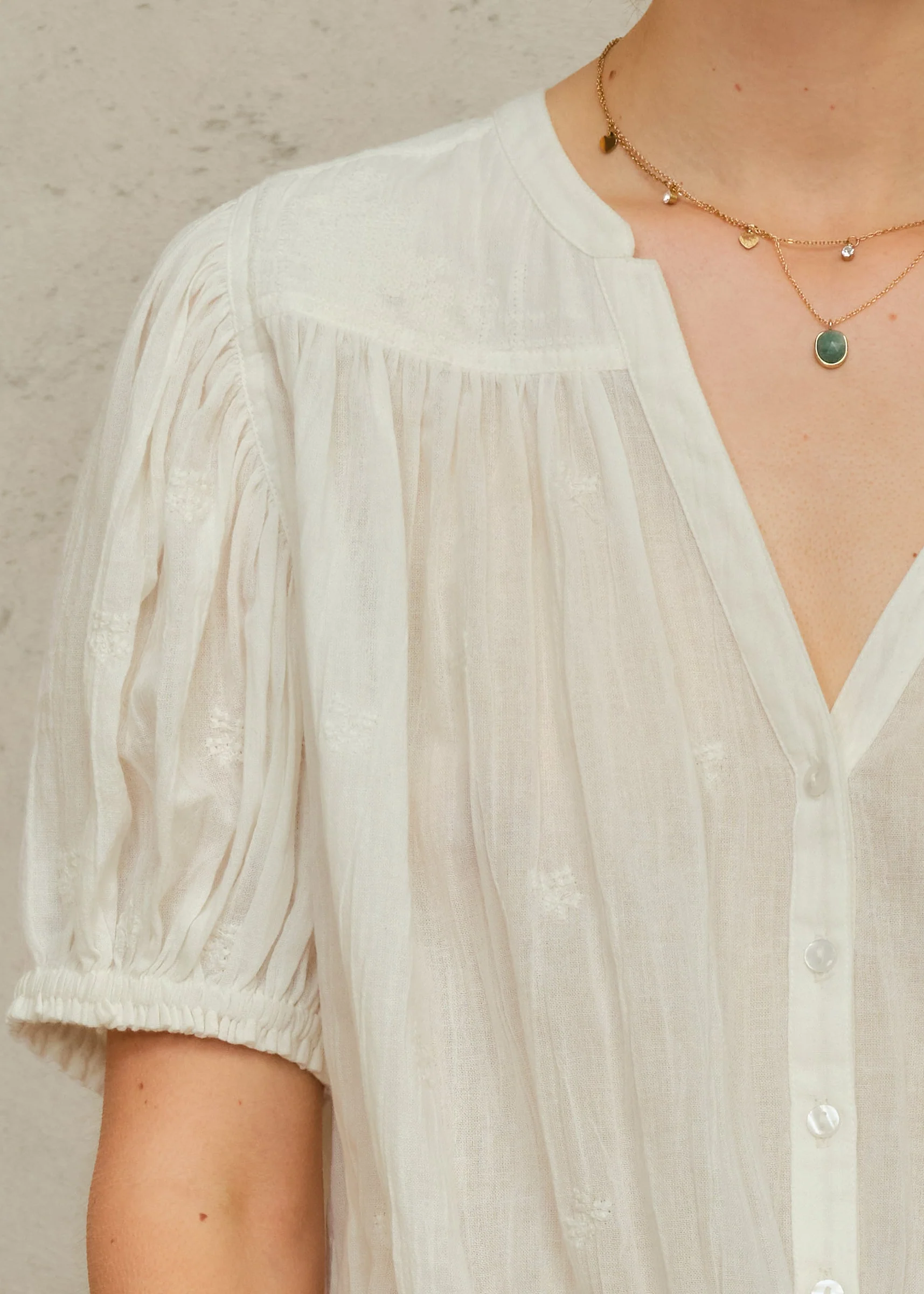 Harlie Short Sleeve Top - Ivory - Image 3