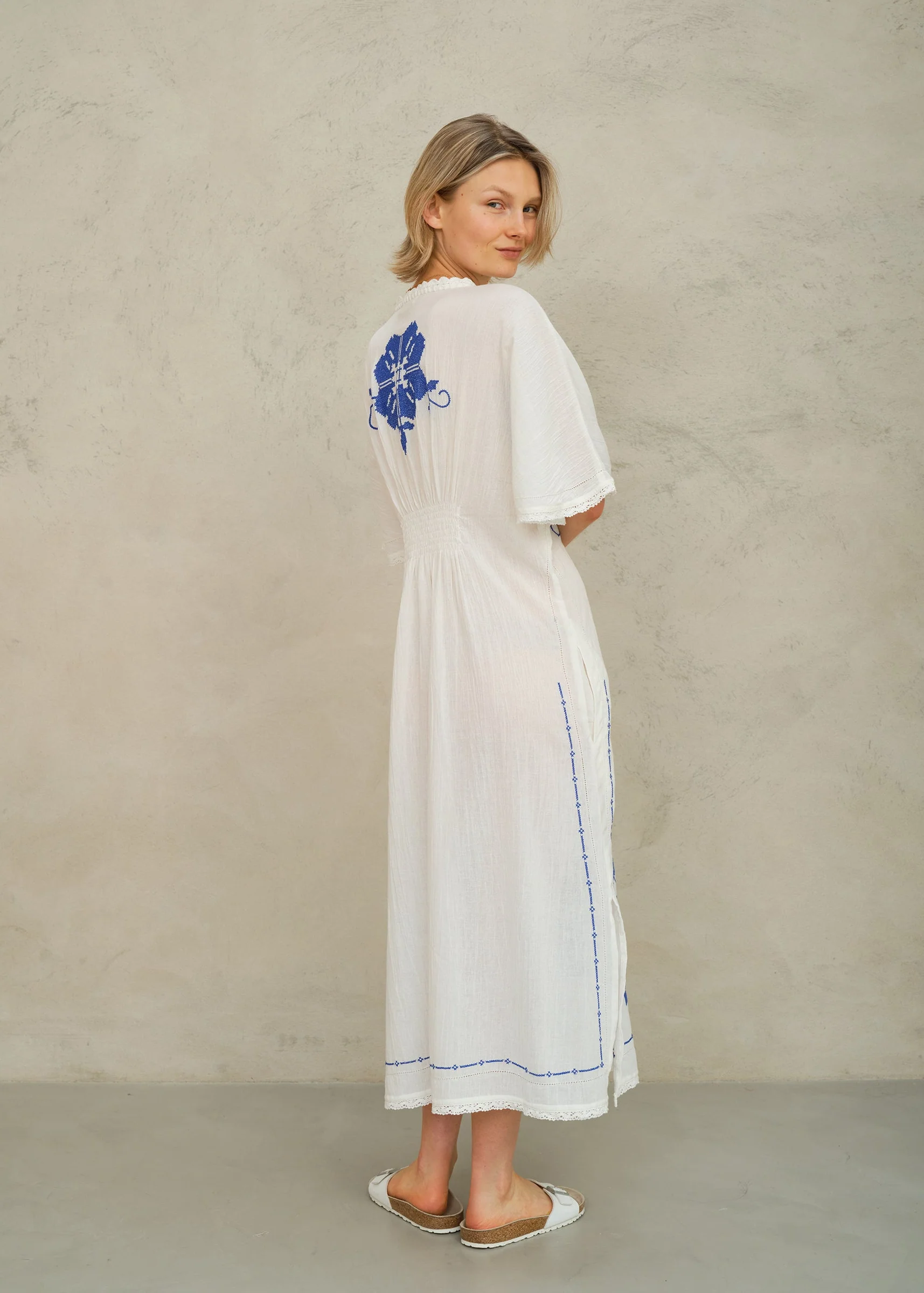 Laney Dress - Ivory/Blue - Image 4
