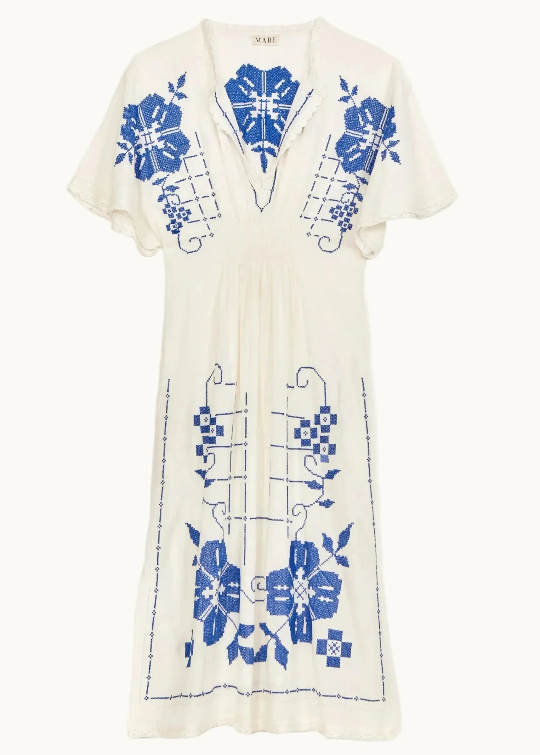 Laney Dress - Ivory/Blue - Image 5