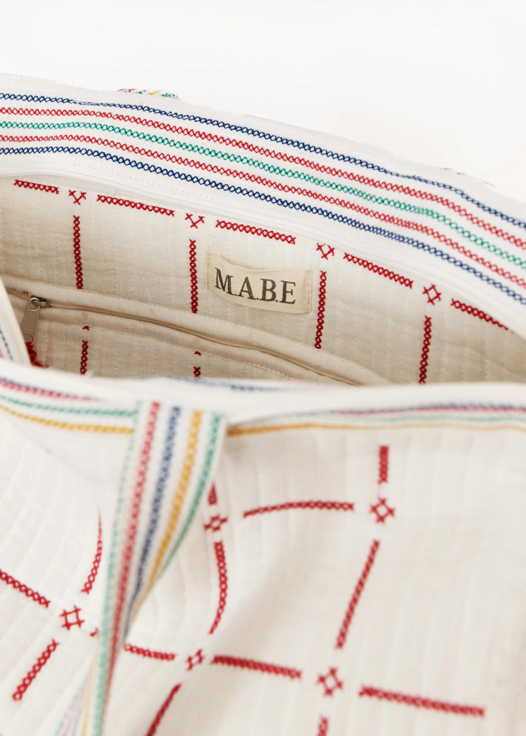 Laney Quilted Tote - Ecru/Multi - Image 3