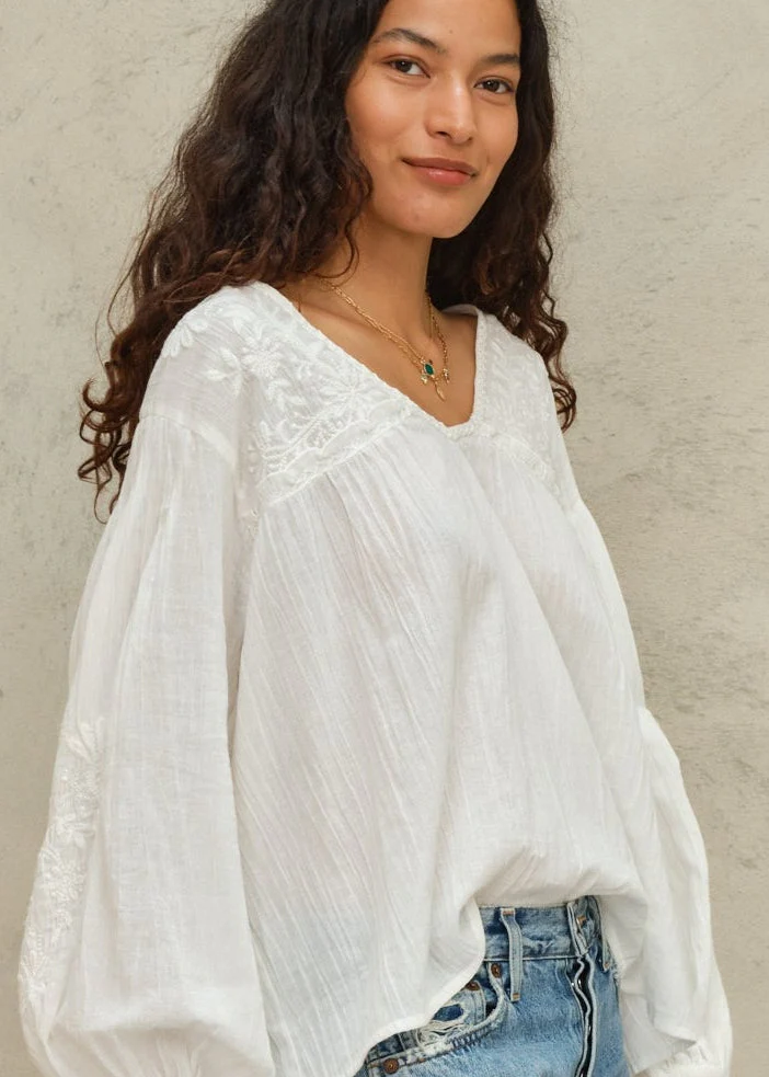 Loren Long Sleeve Top - Ecru