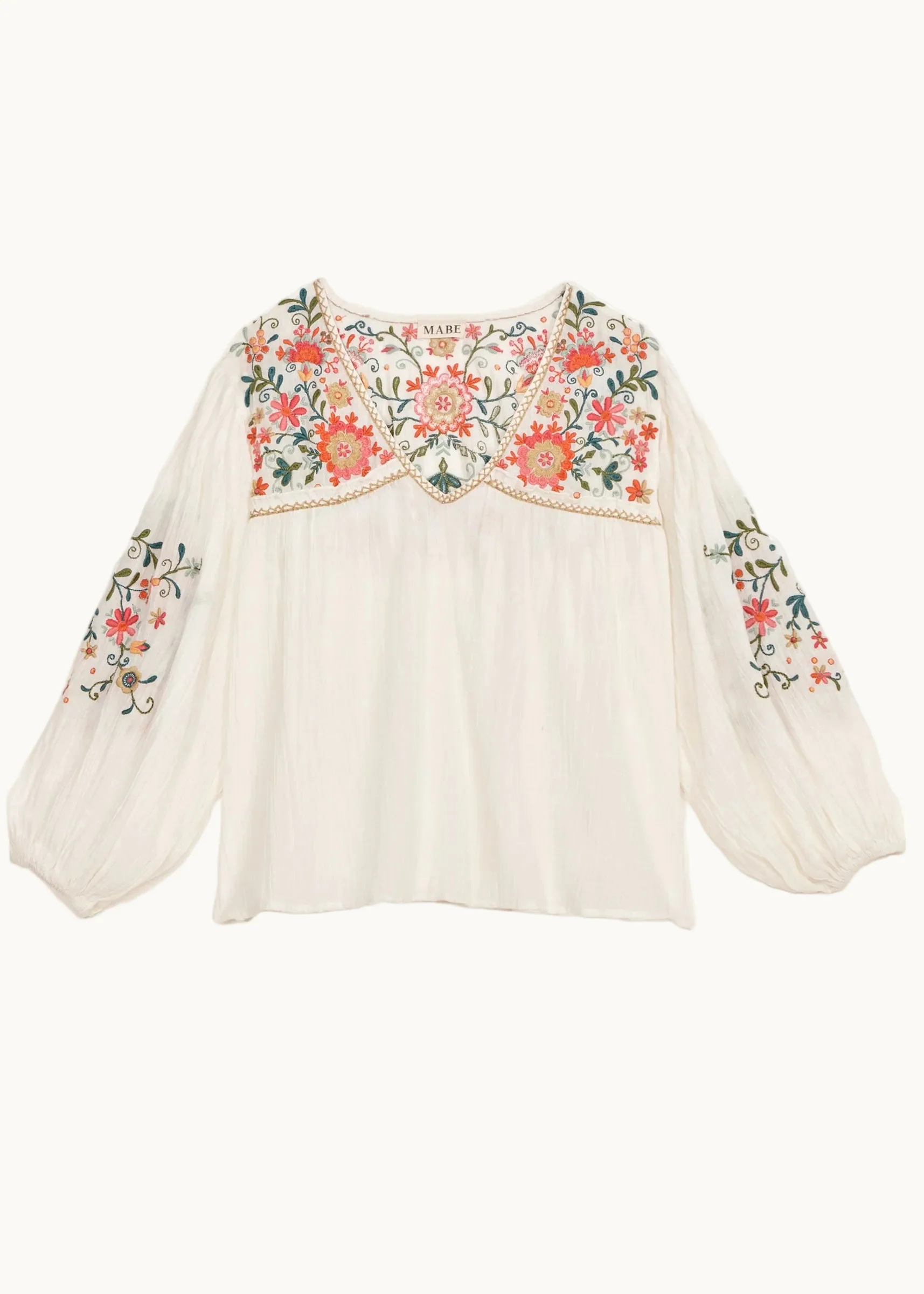 Loren Long Sleeve Top - Ecru/Multi - Image 6
