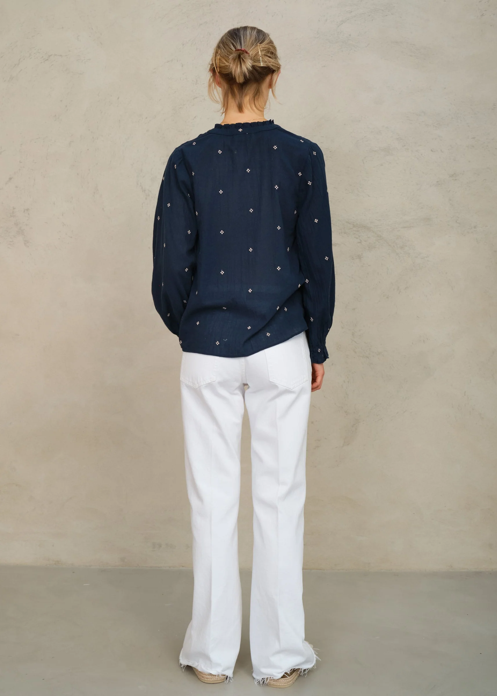 Lucca Long Sleeve Top - Indigo - Image 3