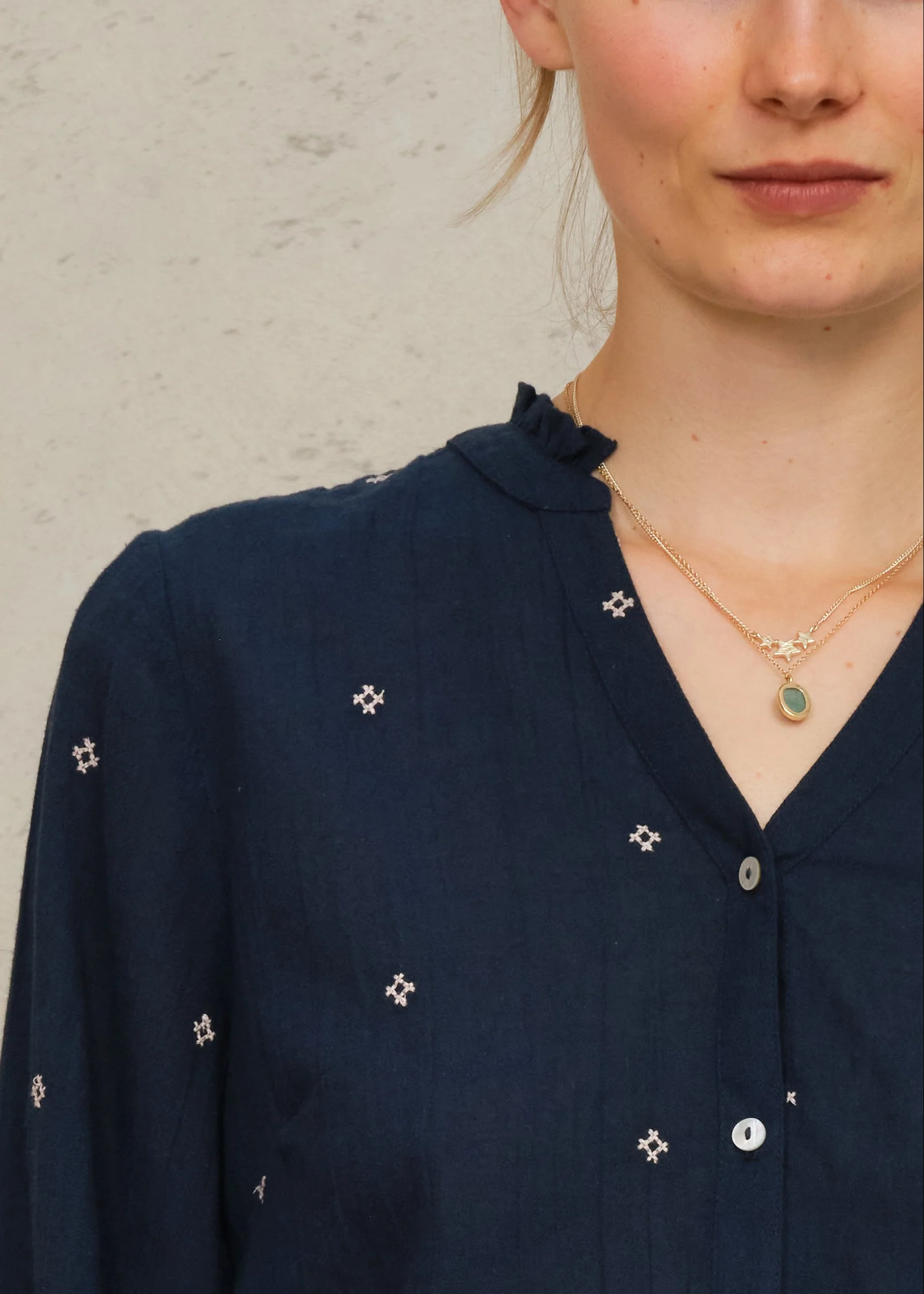 Lucca Long Sleeve Top - Indigo - Image 4