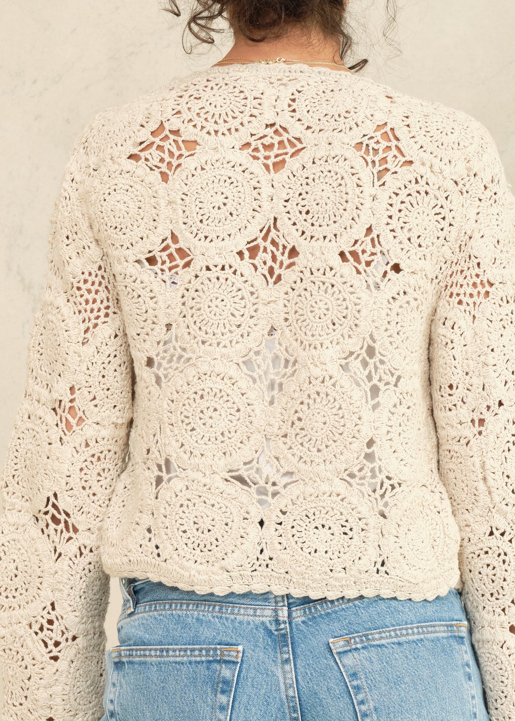 Maci Crochet Jacket - Ecru - Image 3