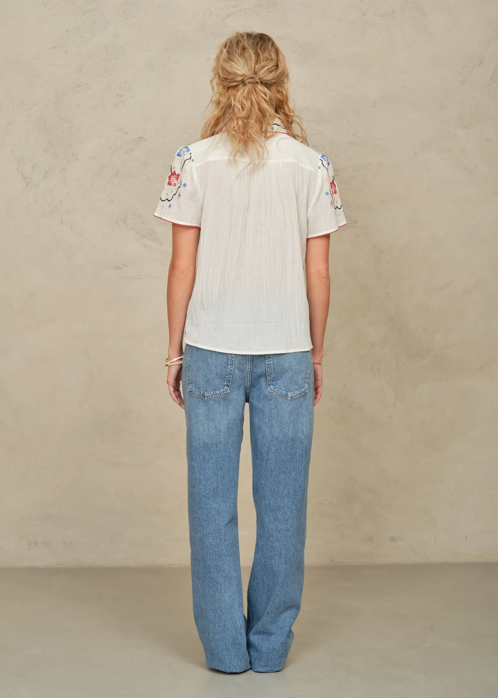 Ruby Short Sleeve Top - Ecru/Multi - Image 3